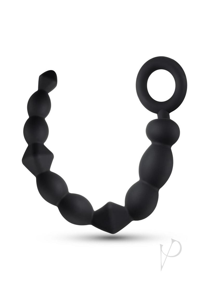 Platinum Silicone Anal Beads for Beginners - Soft & Flexible Black Anal Toy for Pleasure - Perfect for Couples Play & Solo Exploration