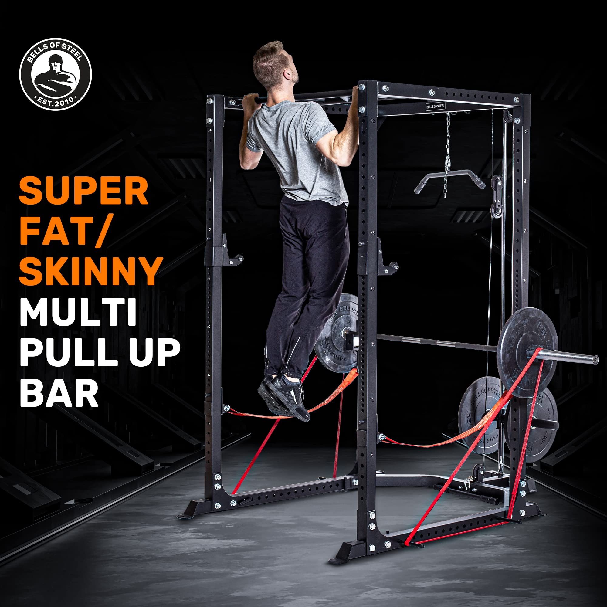Bells of Steel Light Commercial Power Rack - Heavy Duty Squat Rack with Gym Accessories for Home & Commercial Use | Perfect for Strength Training, CrossFit & Weightlifting Workouts