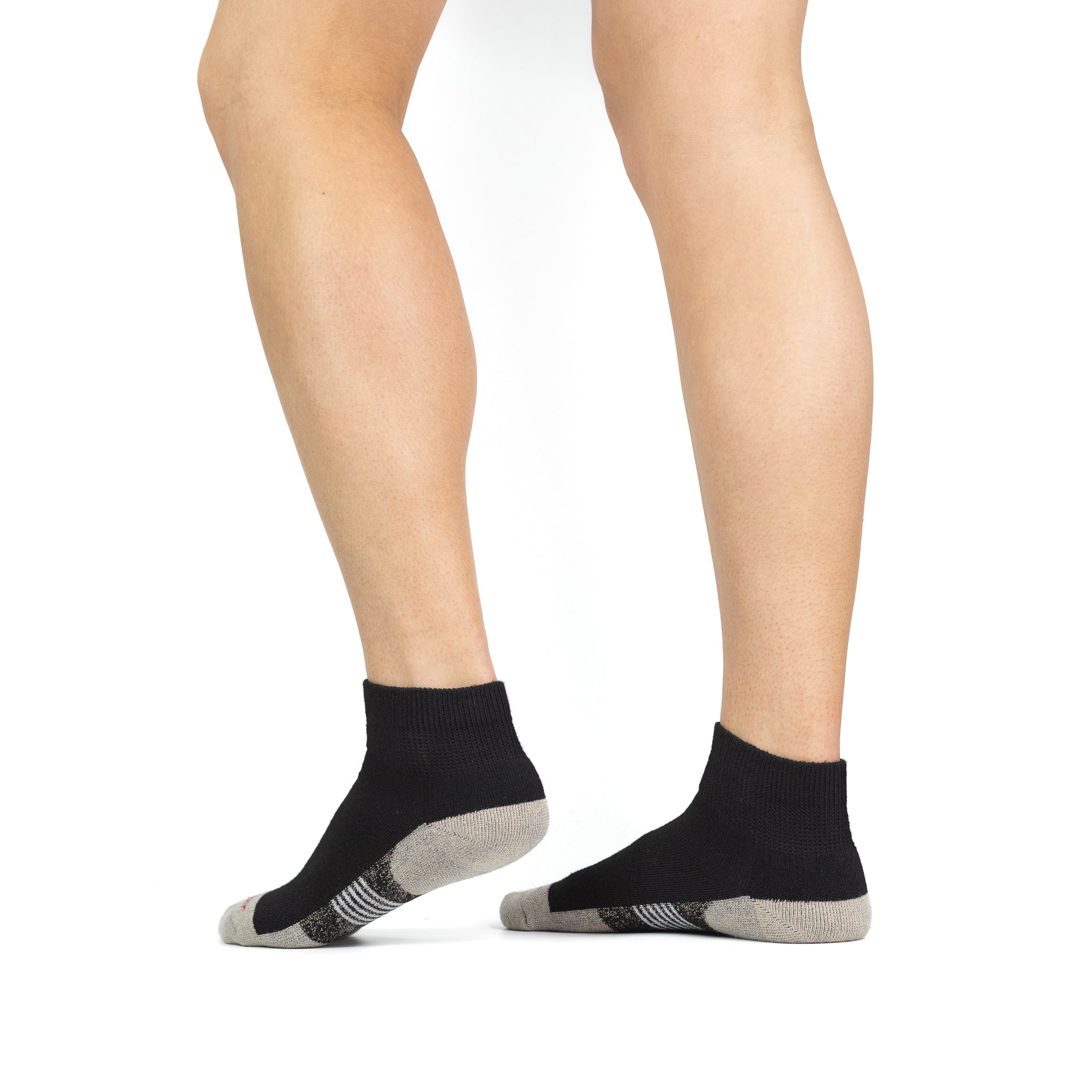 Her Diabetic Plus Lightweight Quarter Crew Socks - Ultra Soft & Breathable Diabetic Socks for Women with Arch Support - Perfect for Daily Wear, Work & Diabetic Foot Care