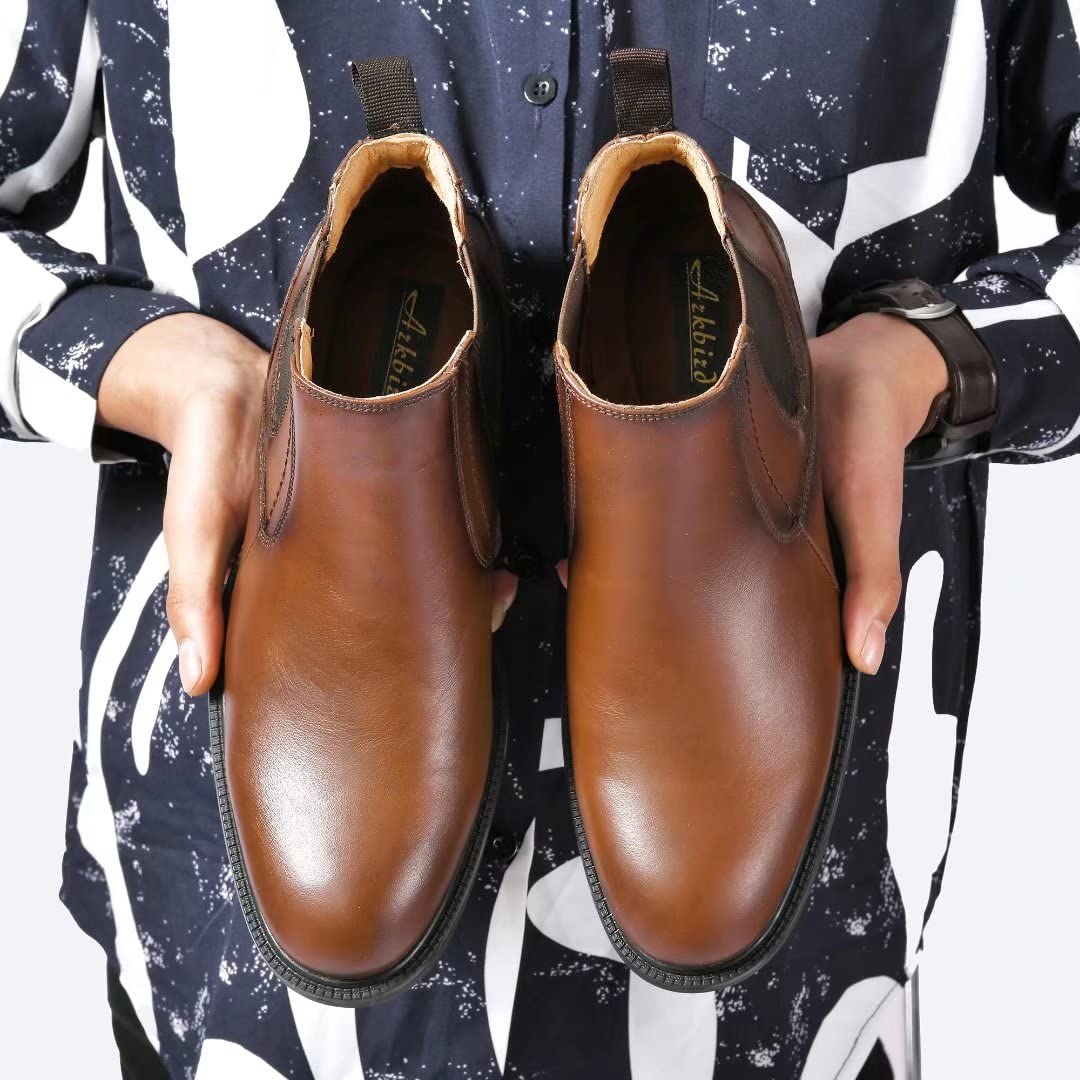 Arkbird Men's Chelsea Ankle Boots - Genuine Leather Oxford Dress Boots for Casual & Formal Wear | Perfect for Office, Dating & Night Out