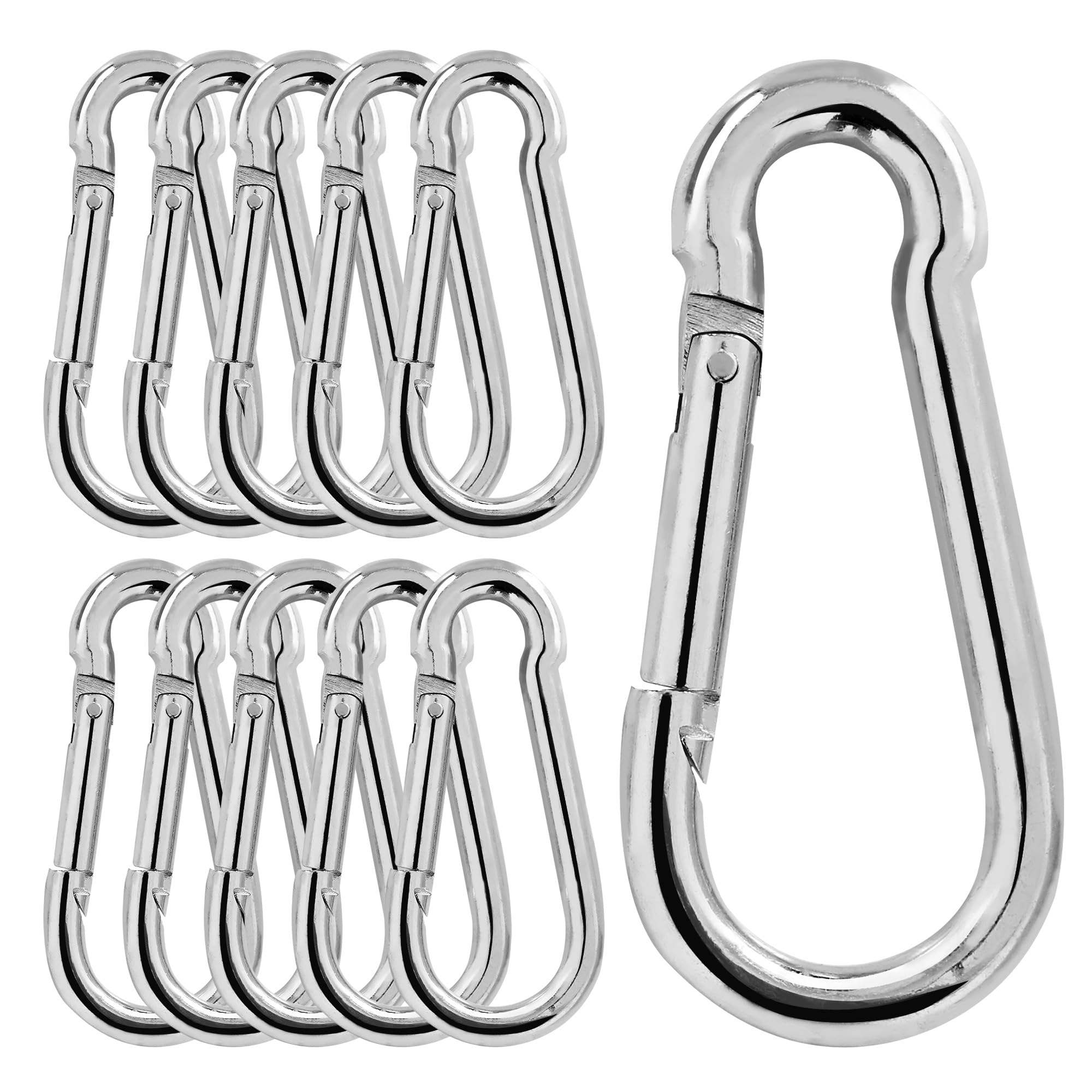 20PCS 4inch Heavy Duty Spring Snap Hook Carabiner Clip - M10 3/8