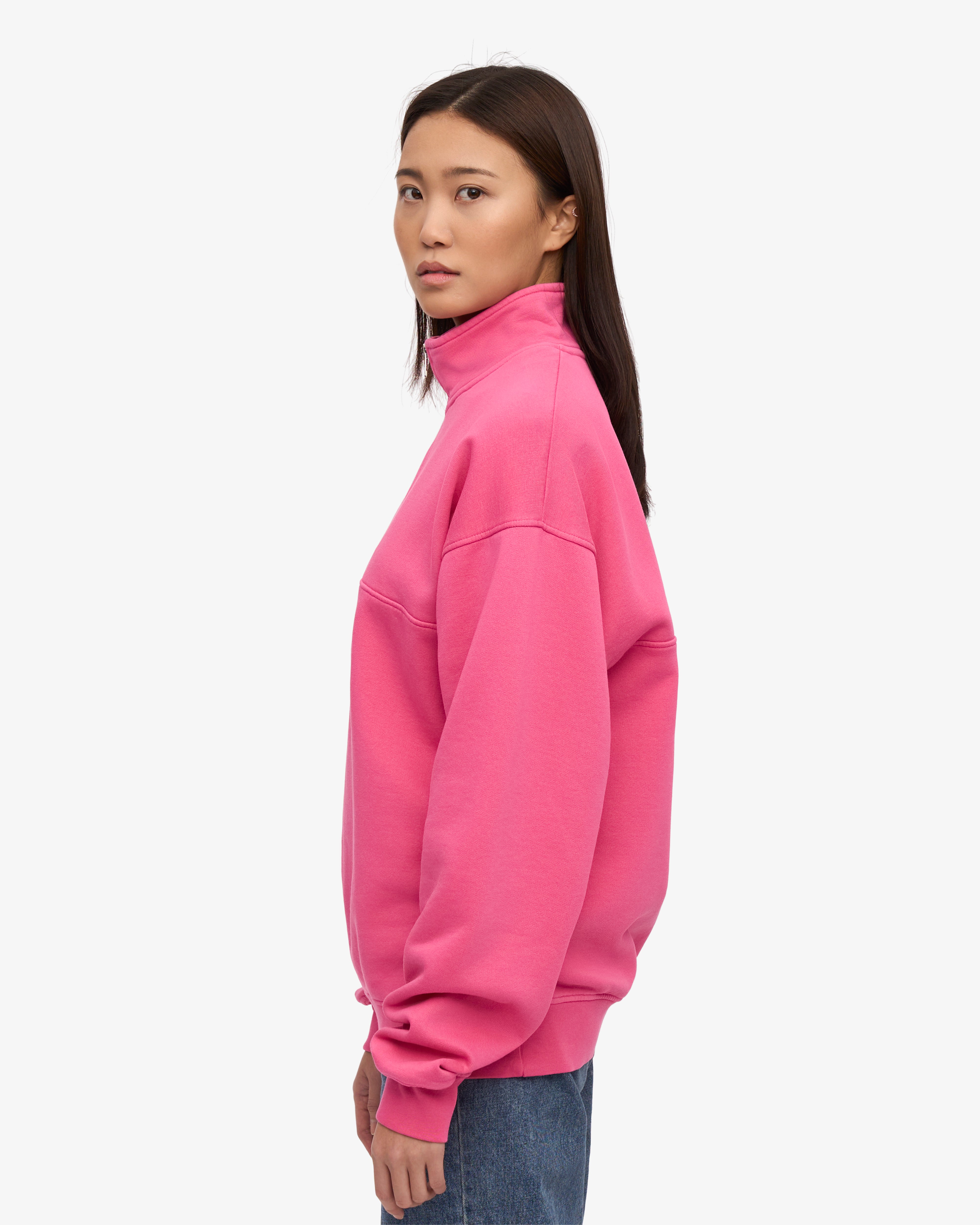 Organic Quarter Zip Sweatshirt for Women - Soft Bubblegum Pink Pullover | Perfect for Casual Wear, Workout & Outdoor Activities