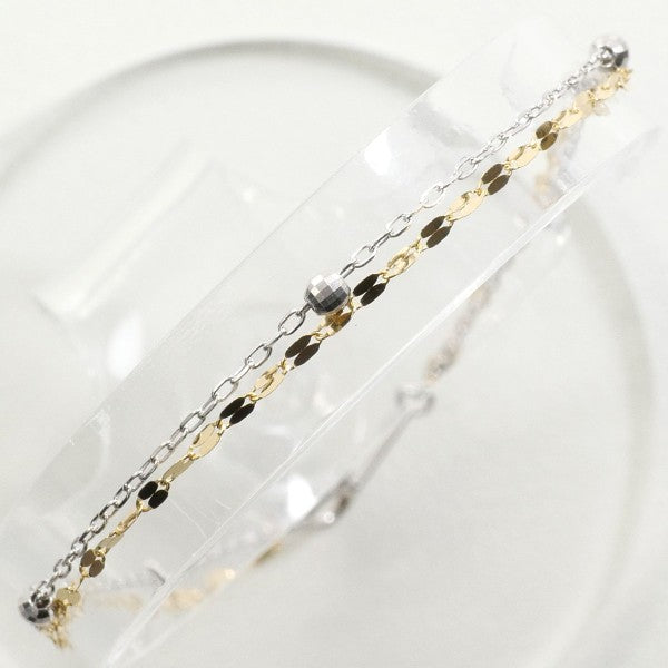 18K Yellow Gold & White Gold Bracelet for Women - Elegant Stackable Bangle Jewelry for Wedding, Anniversary & Everyday Wear