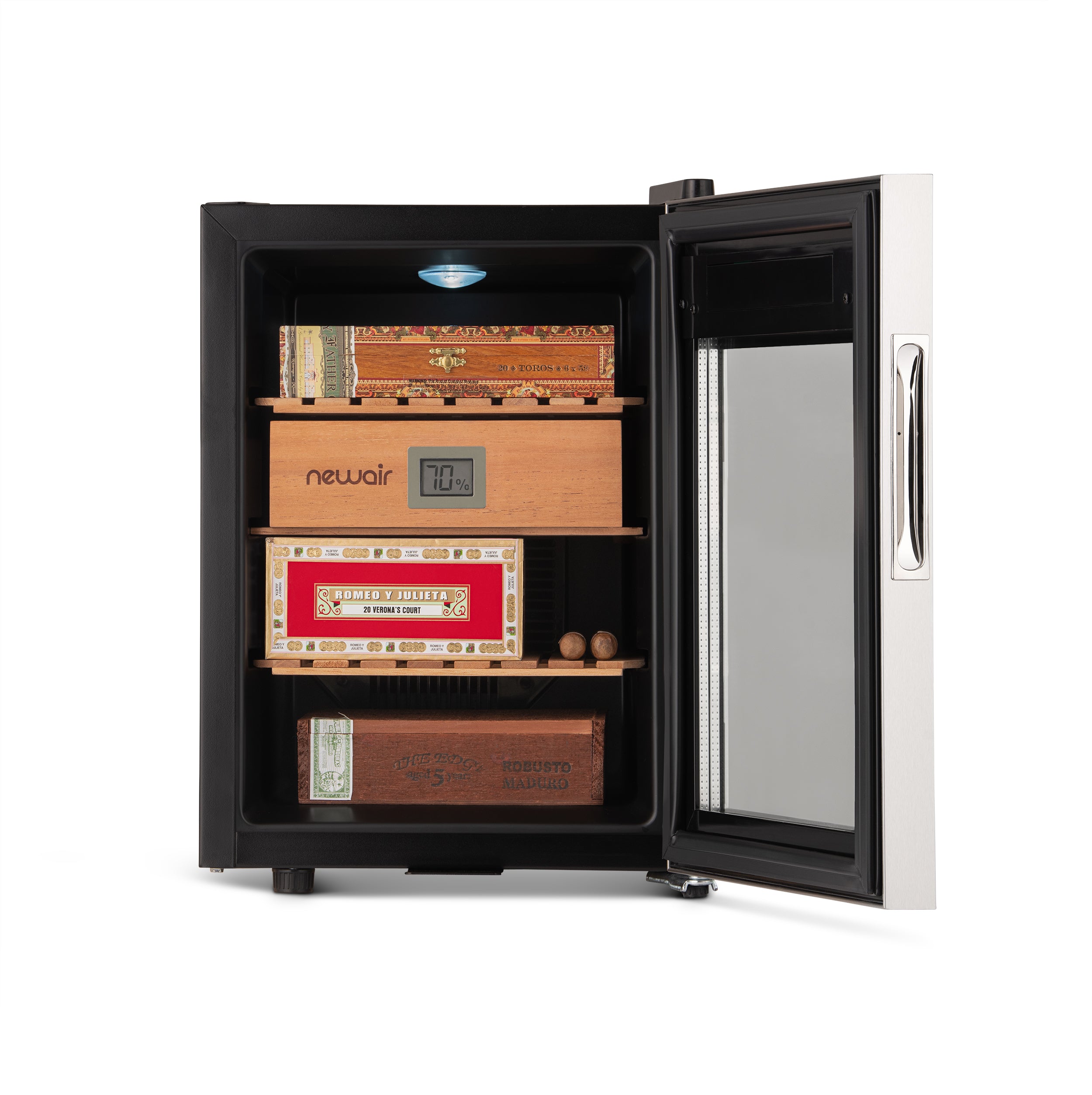 Newair® 250-Count Electric Cigar Humidor - Digital Temperature & Humidity Control for Premium Cigar Storage | Perfect for Home, Office, or Man Cave