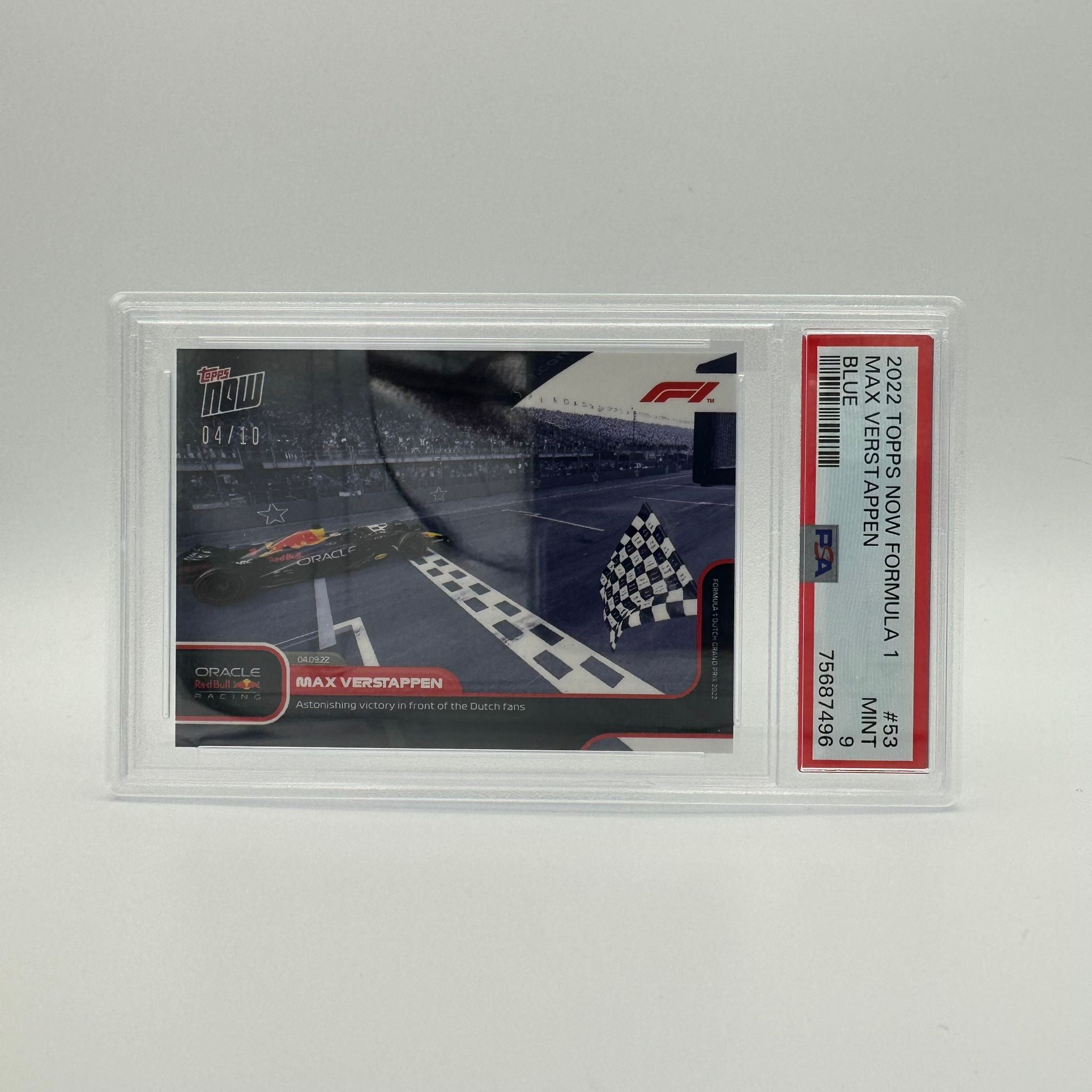 PSA 9 Graded 2004 Max Verstappen Racing Card #053 Blue - Limited Edition Collectible for F1 Fans & Sports Memorabilia Enthusiasts - Perfect for Display, Trading, and Investment
