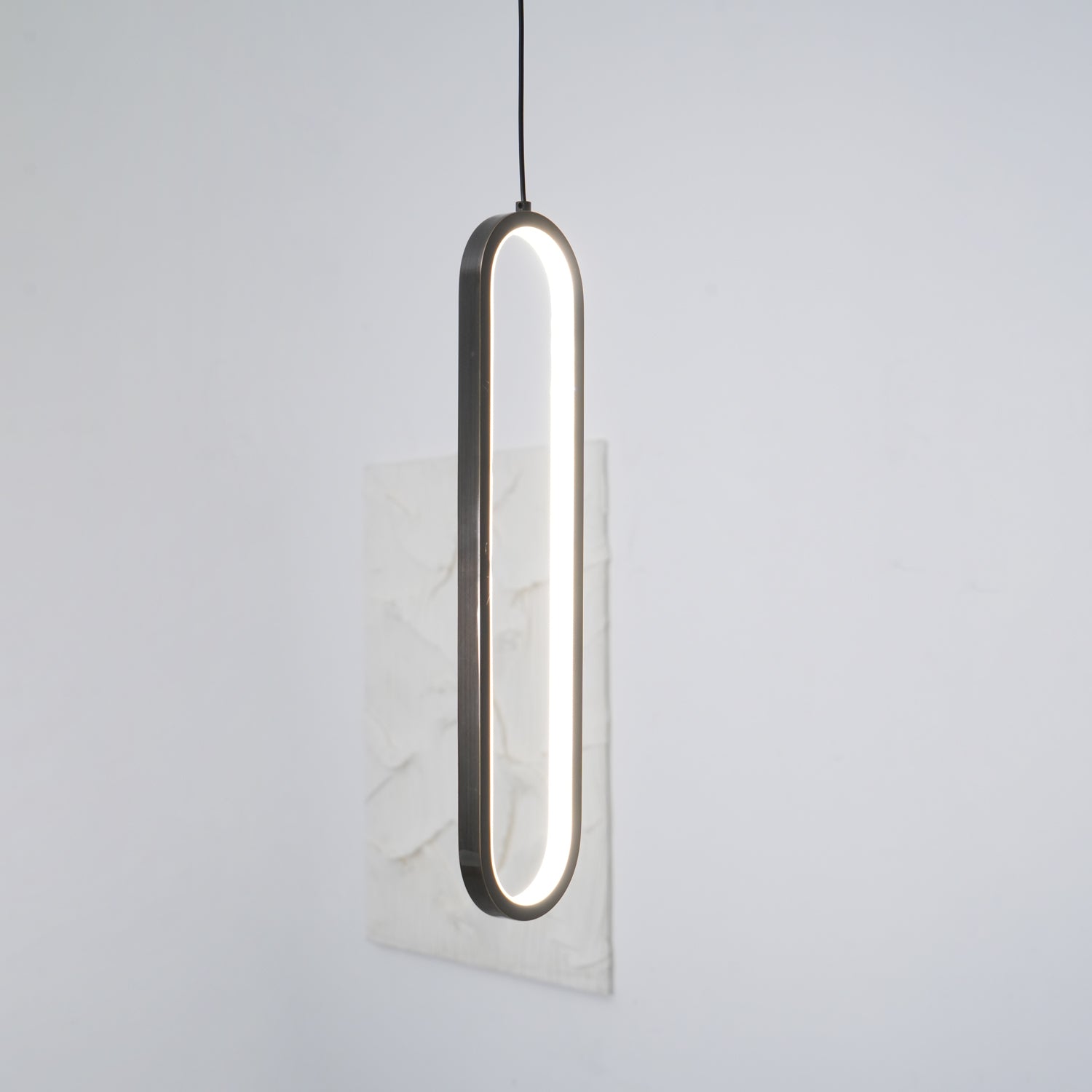 Modern Long Oval LED Pendant Light - Dimmable Hanging Fixture for Kitchen Island, Dining Room & Bedroom Lighting
