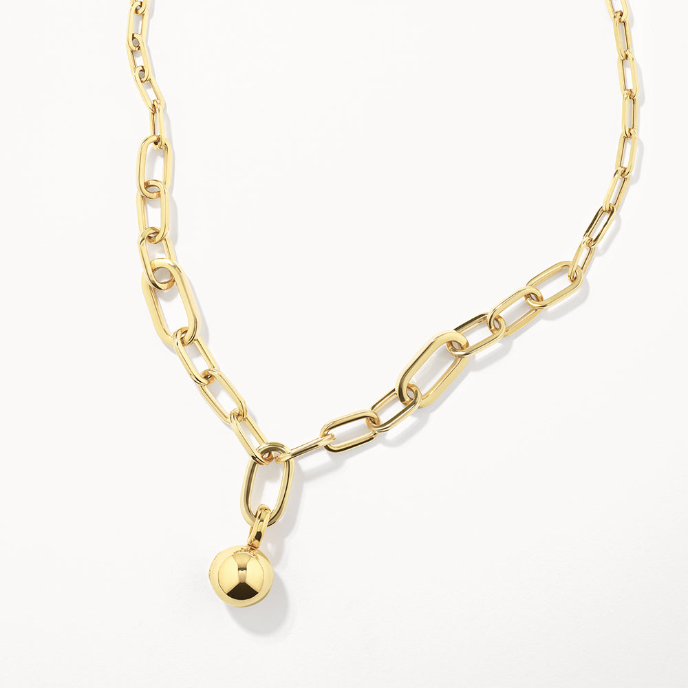 Bold Paperclip Chain Necklace - 14K Gold Plated Dainty Minimalist Jewelry for Women, Perfect for Everyday Wear & Layering