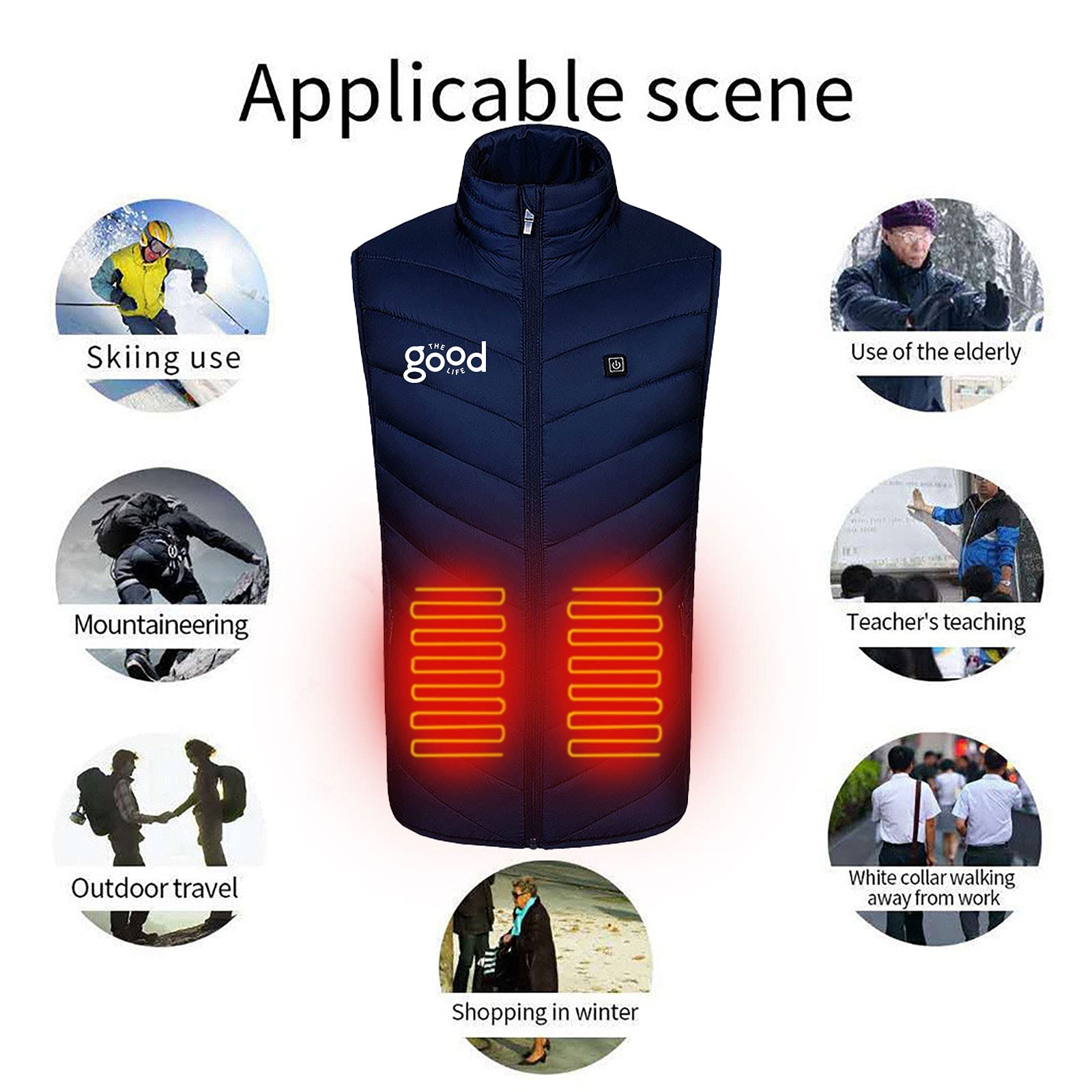 Lightweight USB Heated Vest for Women - Electric Heating Jacket with USB Charging - Perfect for Outdoor Activities, Hiking, Camping & Winter Sports (Batteries Not Included)