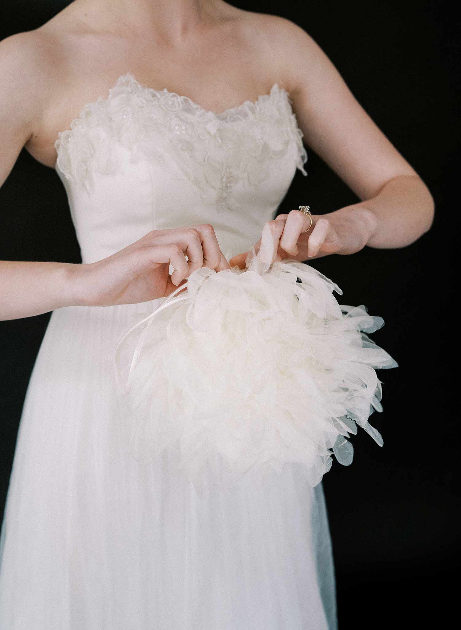 Elegant Silk Petals Bridal Clutch Purse - Style #2517 | Perfect for Weddings, Prom & Special Occasions