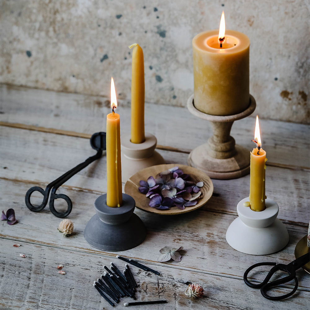 Pure Beeswax Taper Candles for Home Decor & Romantic Dinners - Natural, Long-Lasting, Soot-Free Candles for Weddings, Church, and Relaxation
