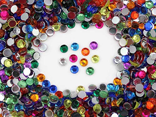 Allstarco 500PCS 8mm SS40 Blue Aqua Lite Acrylic Flat Back Rhinestones - Premium Plastic Gems for Jewelry Making, Face Painting, Card Making & DIY Crafts - Perfect for Nail Art, Costume Design, and Home Decor Embellishments