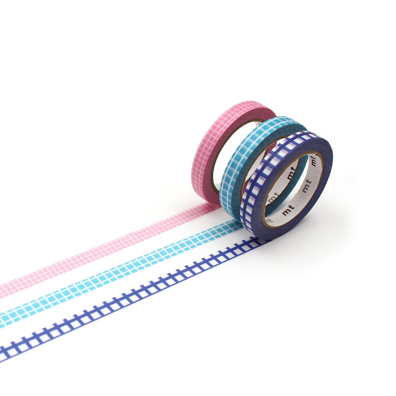 Decorative Grid Washi Tape Set - 3 Pack for Bullet Journaling, Scrapbooking & DIY Crafts - Pastel Color Design for Planner Decorations and Gift Wrapping