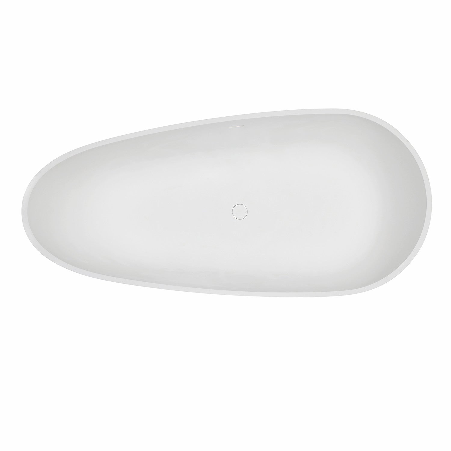 Arcticstone 72 Inch Freestanding Double Ended Bathtub - Egg Shaped Solid Surface Acrylic Tub with Drain - Glossy White/Matte White Finish - Perfect for Modern Bathroom & Spa Relaxation