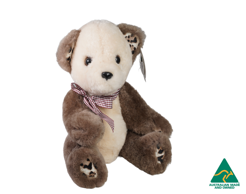 Soft Jointed Sheepskin Teddy Bear - Cuddly Plush Toy for Babies & Kids | Perfect for Nursery Decor, Baby Shower Gifts & Comforting Sleep Companions