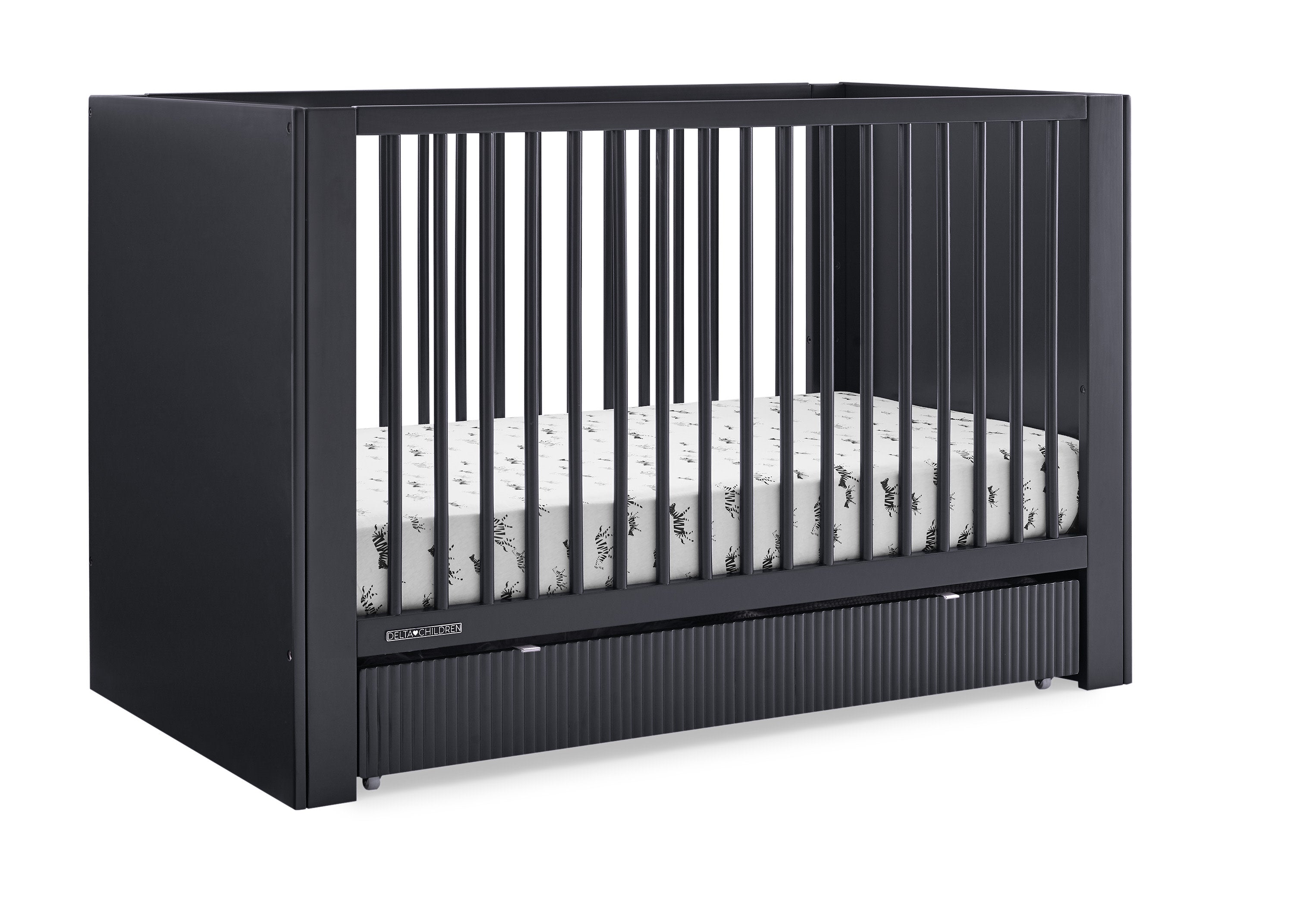 Cassie 4-in-1 Convertible Baby Crib with Storage Drawer - Nursery Furniture for Newborn to Toddler Bed - Perfect for Small Spaces & Modern Nurseries