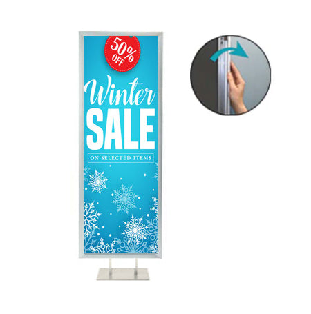 24x60 Double Pole Floor Stand Sign Holder | 1 1/4