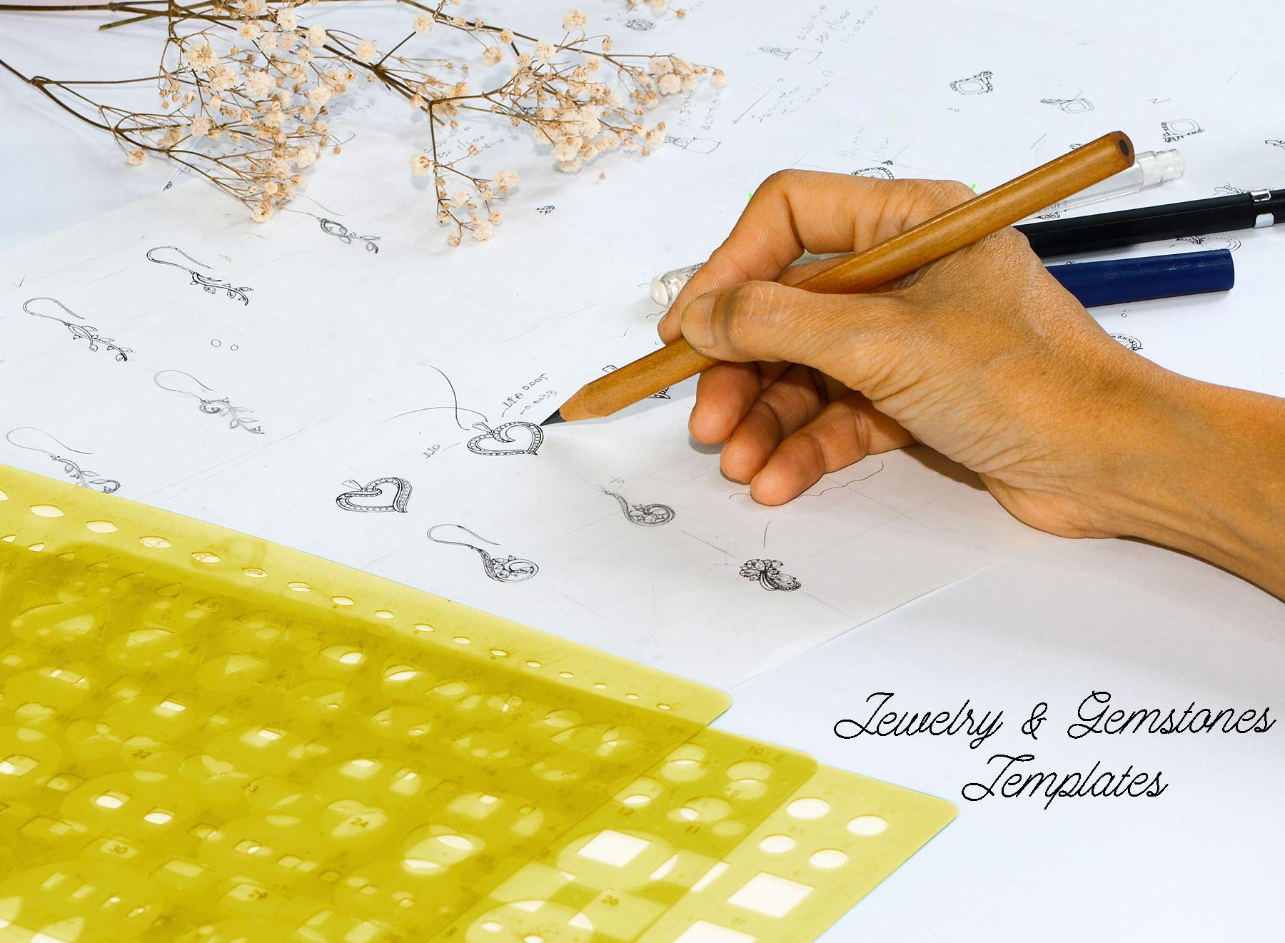 Traceease Butterflies Jewelry Design Templates - Professional Drafting Tools & Stencils for Handmade Jewelry Making - Perfect for DIY Crafts, Beading, and Metalwork Projects