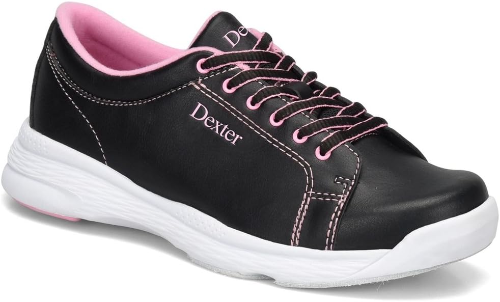 Raquel V Women's Black & Pink Bowling Shoes - Comfortable & Stylish for League Play & Casual Bowling