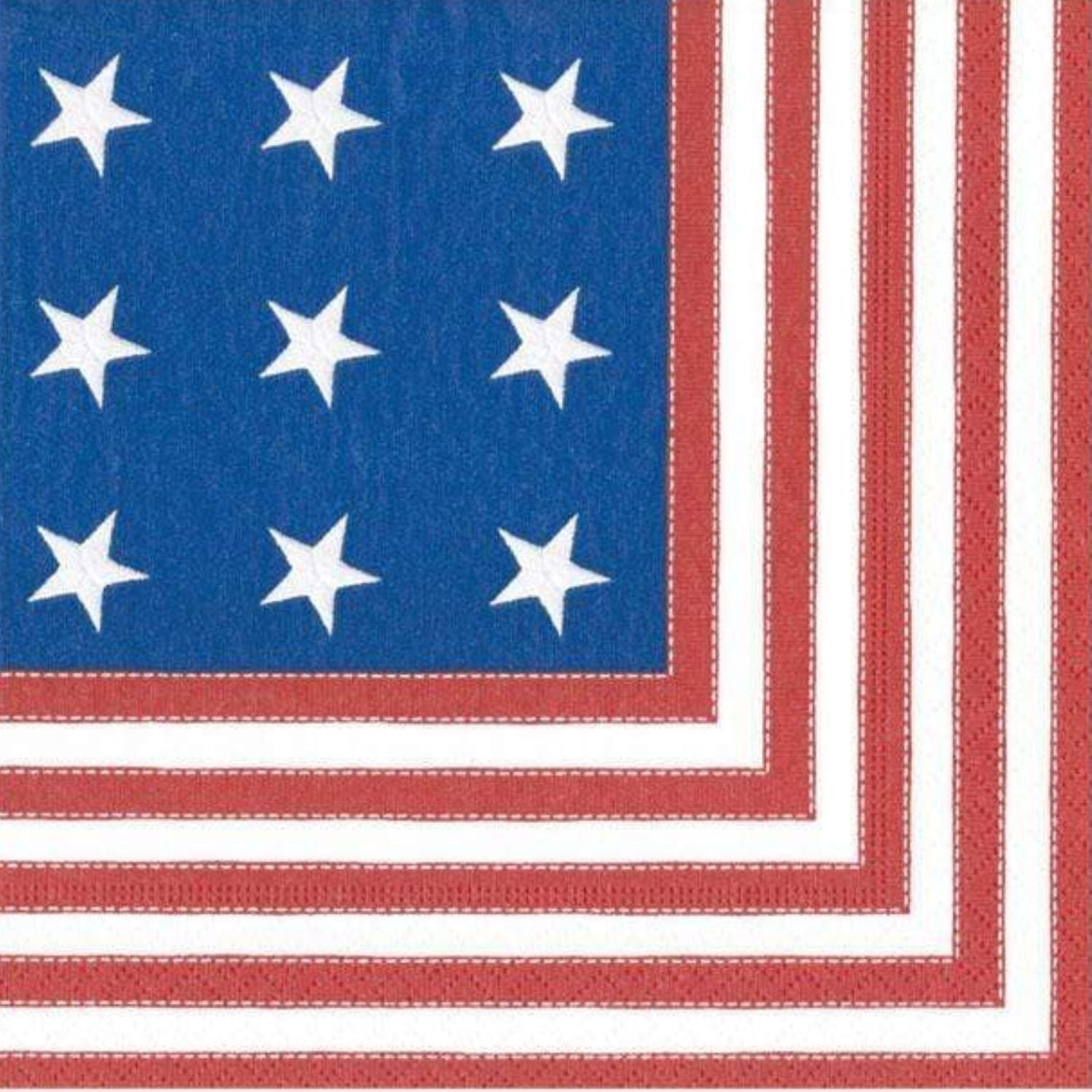 American Flag Cocktail Napkins by Caspari - Patriotic Party Supplies for 4th of July, BBQs & Summer Entertaining