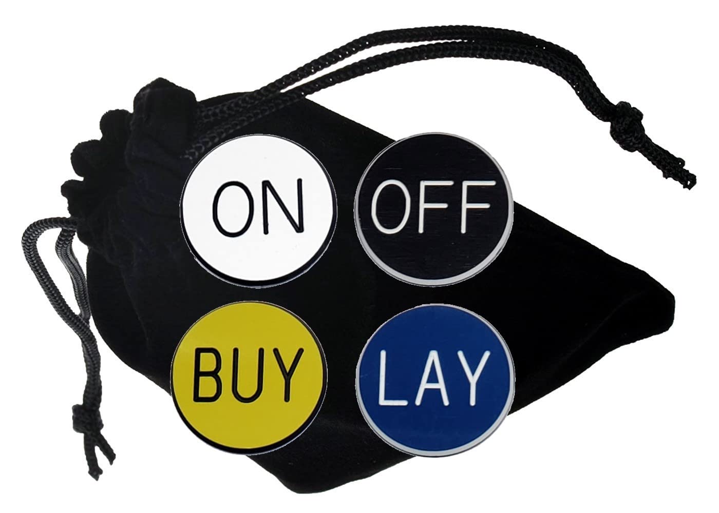 Premium On/Off & Buy/Lay Craps Lammer Buttons with Storage Pouch - Perfect for Casino Games, Home Poker Nights & Gambling Accessories