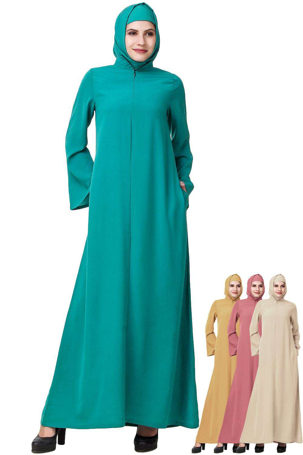 Elegant Muslim Abaya Dress for Women - Modest Islamic Prayer Gown - Perfect for Mosque, Eid, and Special Occasions