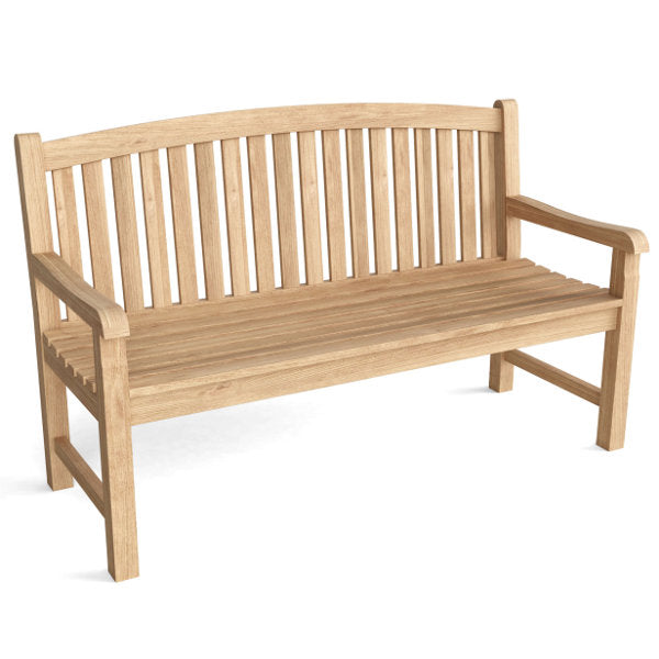Chelsea 3-Seater Wooden Bench for Living Room, Entryway & Garden - Modern Indoor Outdoor Furniture with Cushion