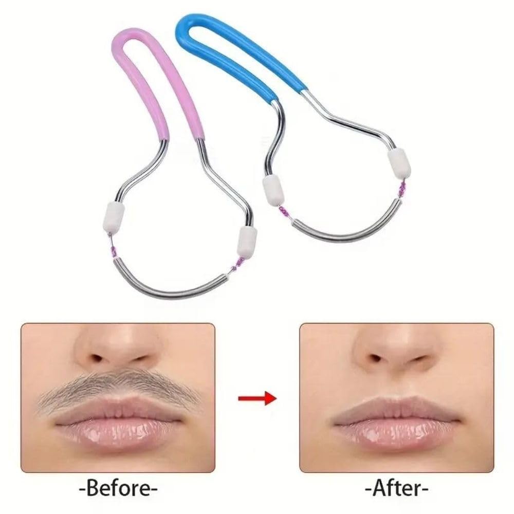 KIDWILL 2-Pack Facial Hair Remover Spring for Women & Men - Manual Upper Lip, Chin, Face & Neck Hair Removal Tool - Gentle & Effective Spring Technology - Perfect for Home Use, Travel & Quick Touch-Ups