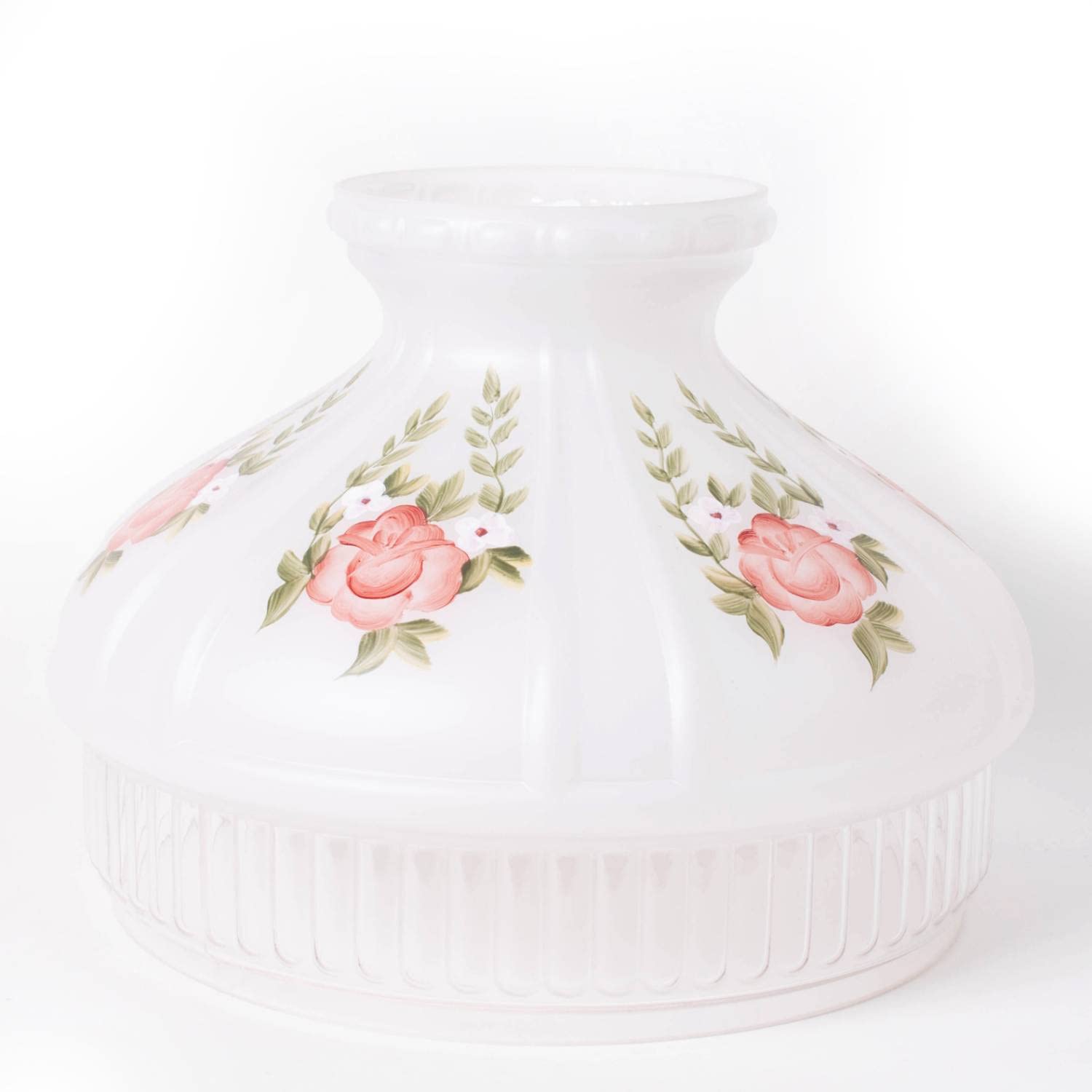 Vintage Aladdin Oil Lamp Shade with Red Roses - Model 12 Design N602, 10 Inch Base Fitter - Perfect for Home Decor, Antique Lighting & Victorian Style Interiors