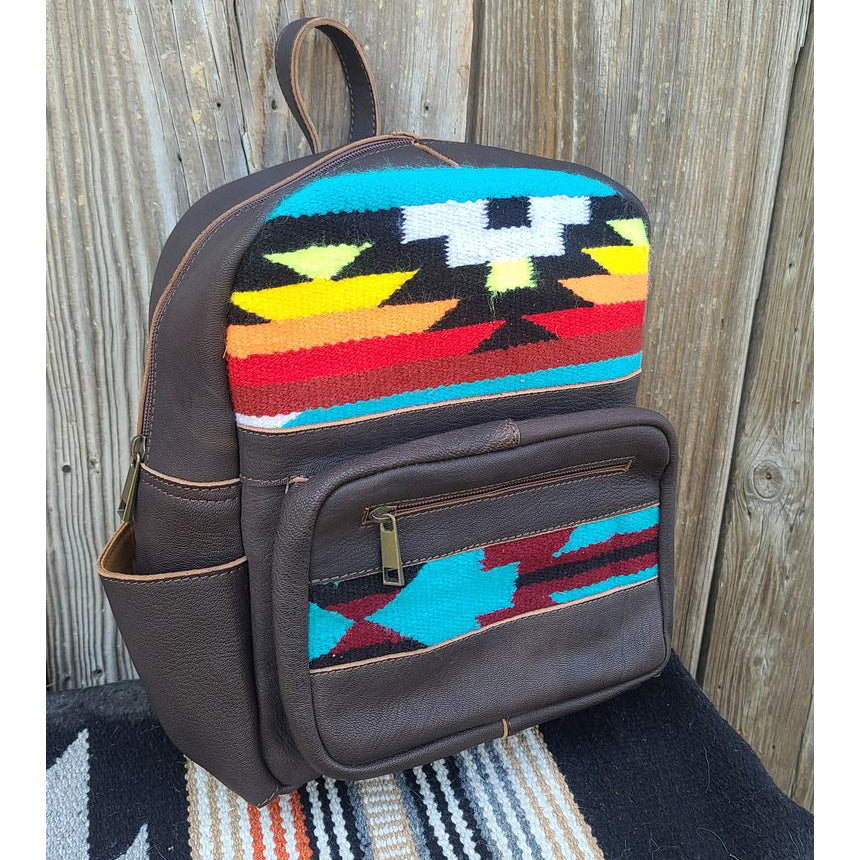 American Darling Aztec Leather Backpack for Women & Men - Vintage Boho Style Laptop Bag for Travel, Work & College | Durable Genuine Leather Backpack with Adjustable Straps