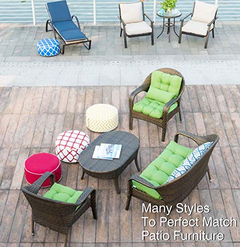 QILLOWAY Outdoor Chair Cushions - 4 Pack Tufted Seat & Back Pillows for Patio Furniture, Spring Summer Seasonal Replacement (Green) - Perfect for Garden, Deck, Poolside & Outdoor Lounging
