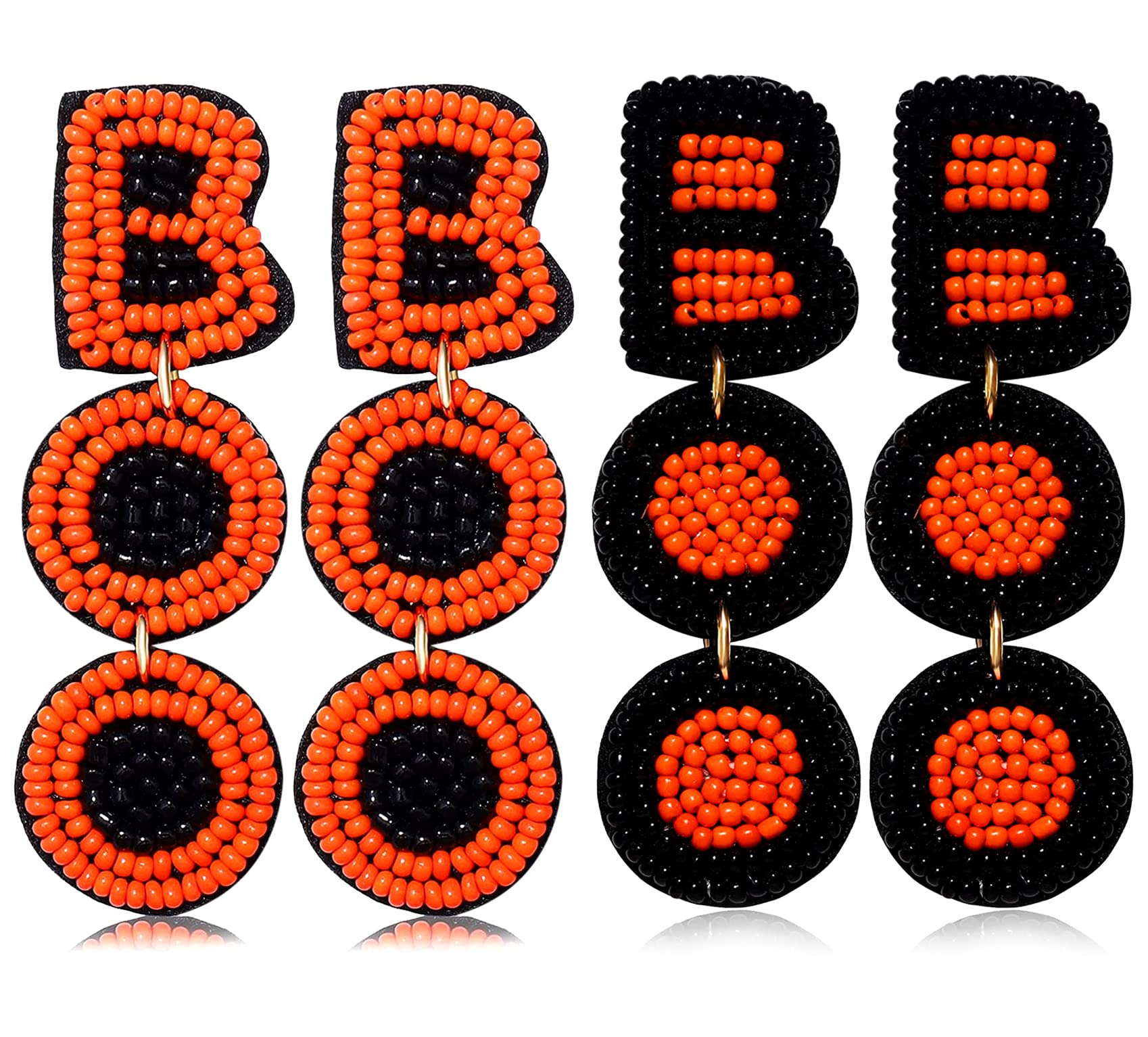 2/3 Pairs Halloween Earrings for Women - Beaded Boo Pumpkin Ghost & Candy Corn Drop Dangle Earrings Set - Cute Halloween Jewelry for Costume Party, Holiday Gifts & Decorations (Perfect for Trick-or-Treat, Halloween Parties & Photo Props)