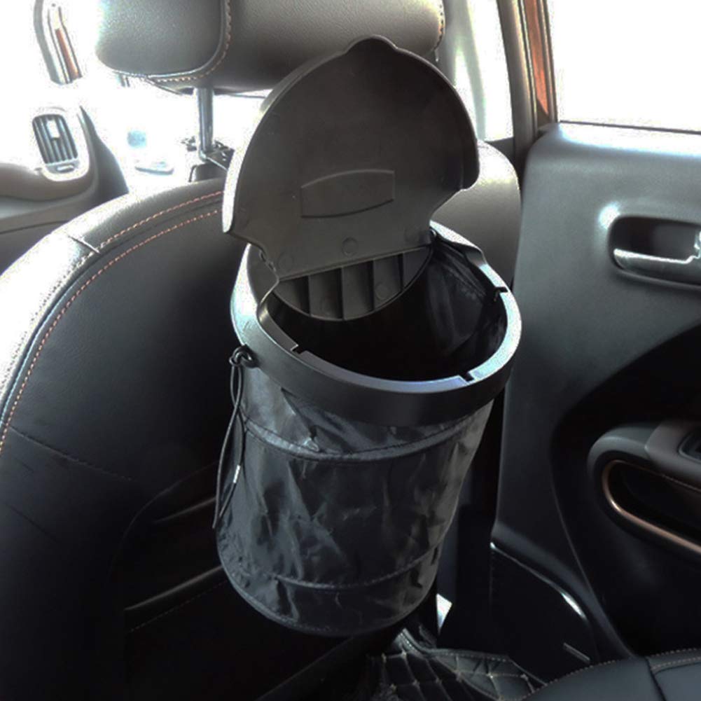 Foldable Car Trash Bin - Akozon Hanging Car Garbage Bag with Oxford Cloth for Waste & Dust - Perfect for Road Trips, Commuting & Keeping Your Vehicle Clean