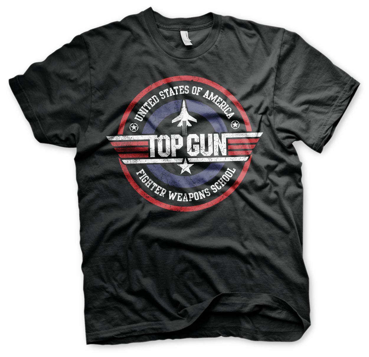 Top Gun Officially Licensed Fighter Weapons School Men's Big & Tall T-Shirt - Black Cotton Tee for Aviation Enthusiasts & Movie Fans | Casual Wear, Gift Idea, Cosplay Costume