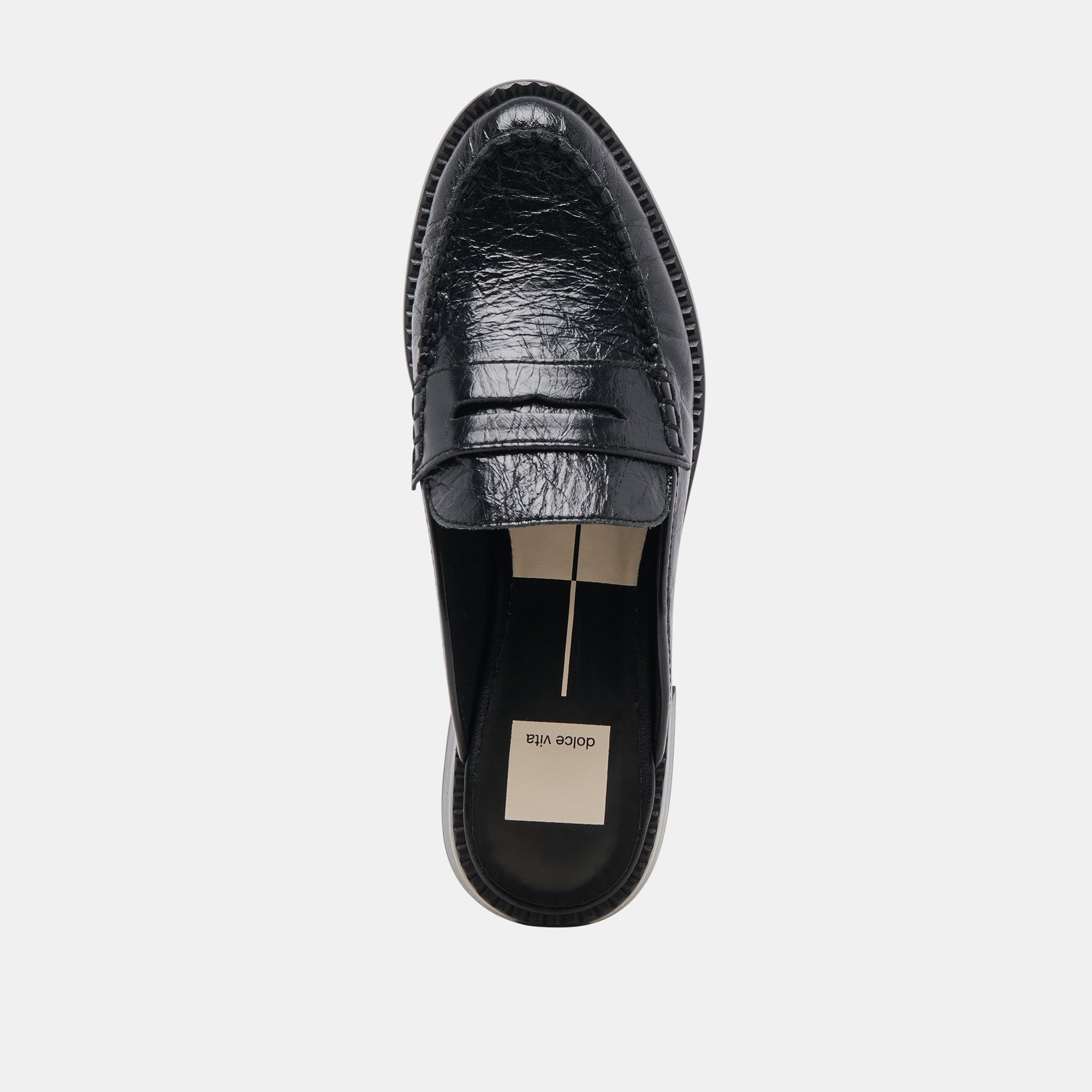 Havan Loafers for Women - Midnight Crinkle Patent Leather Slip-On Shoes - Comfortable & Stylish Casual Footwear for Work, Office, and Everyday Wear