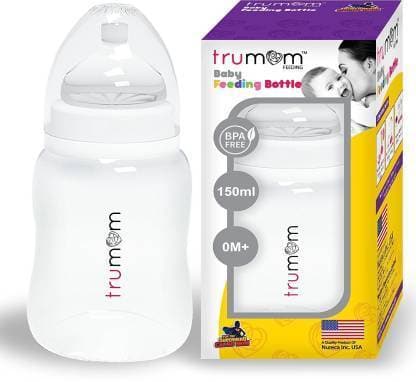 Trumom USA Baby Feeding Bottle - BPA Free, Leak Proof, Easy Grip - Perfect for Newborns, Infants & Toddlers - Ideal for Breastmilk, Formula & Travel Use
