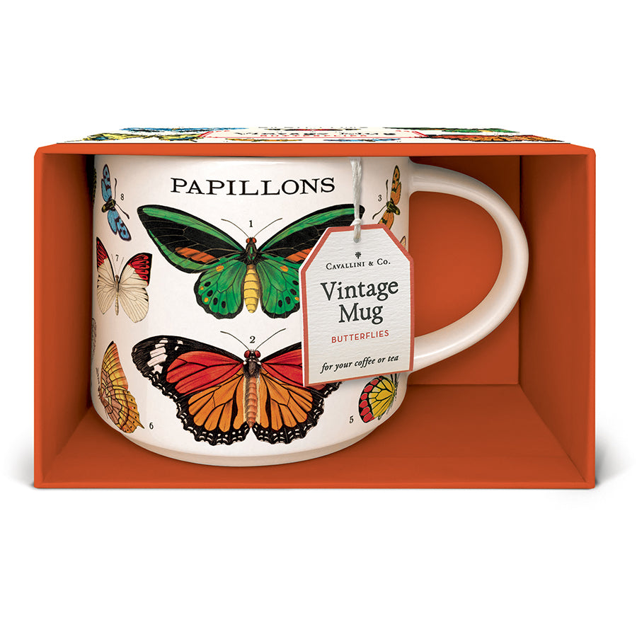 Butterflies Ceramic Coffee Mug - Handmade Porcelain Tea Cup for Home, Office, or Gift - Perfect for Hot Drinks, Soups, and Cozy Mornings