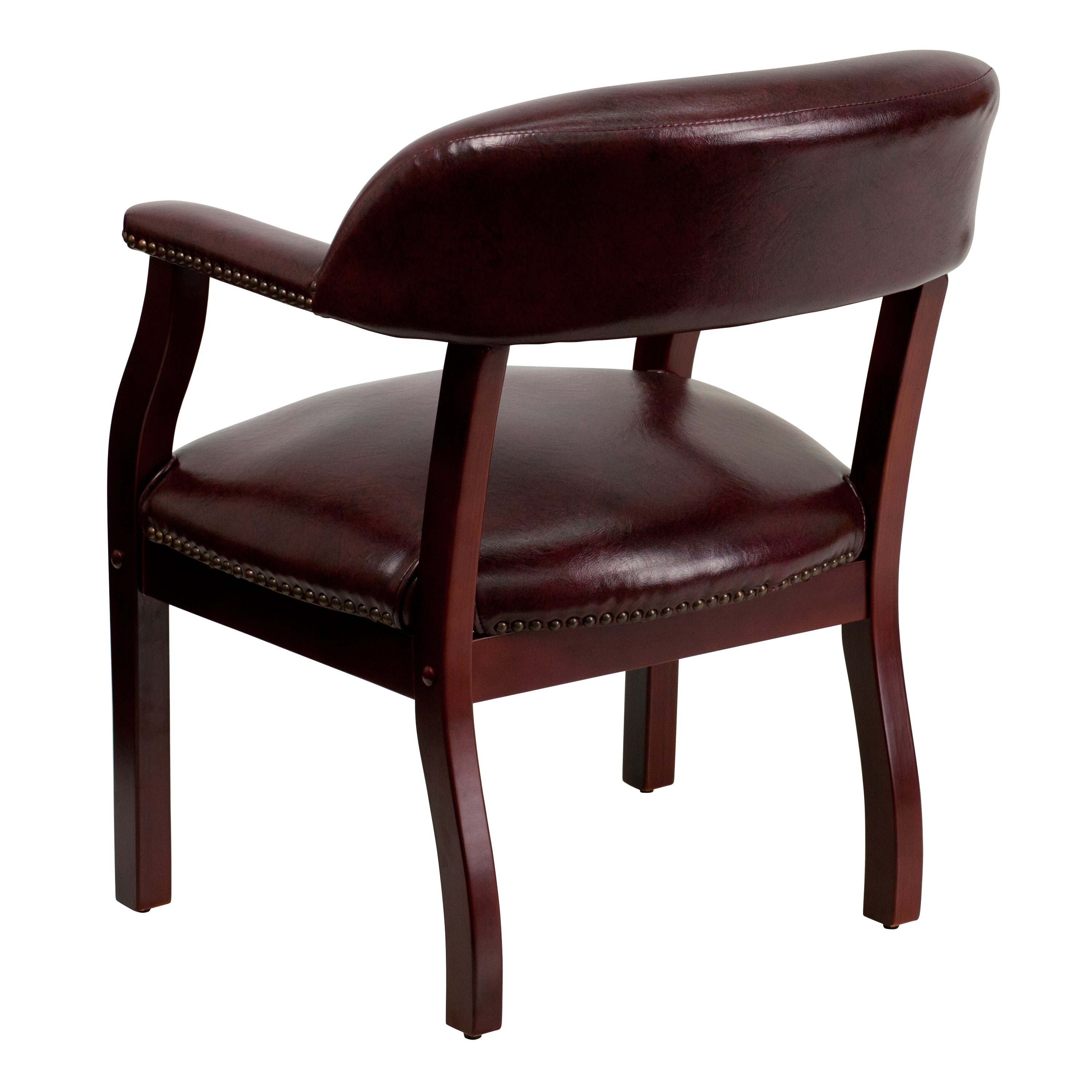 Premium Traditional Vinyl Conference Chair with Elegant Nailhead Trim - Perfect for Office Meetings, Executive Suites & Home Offices