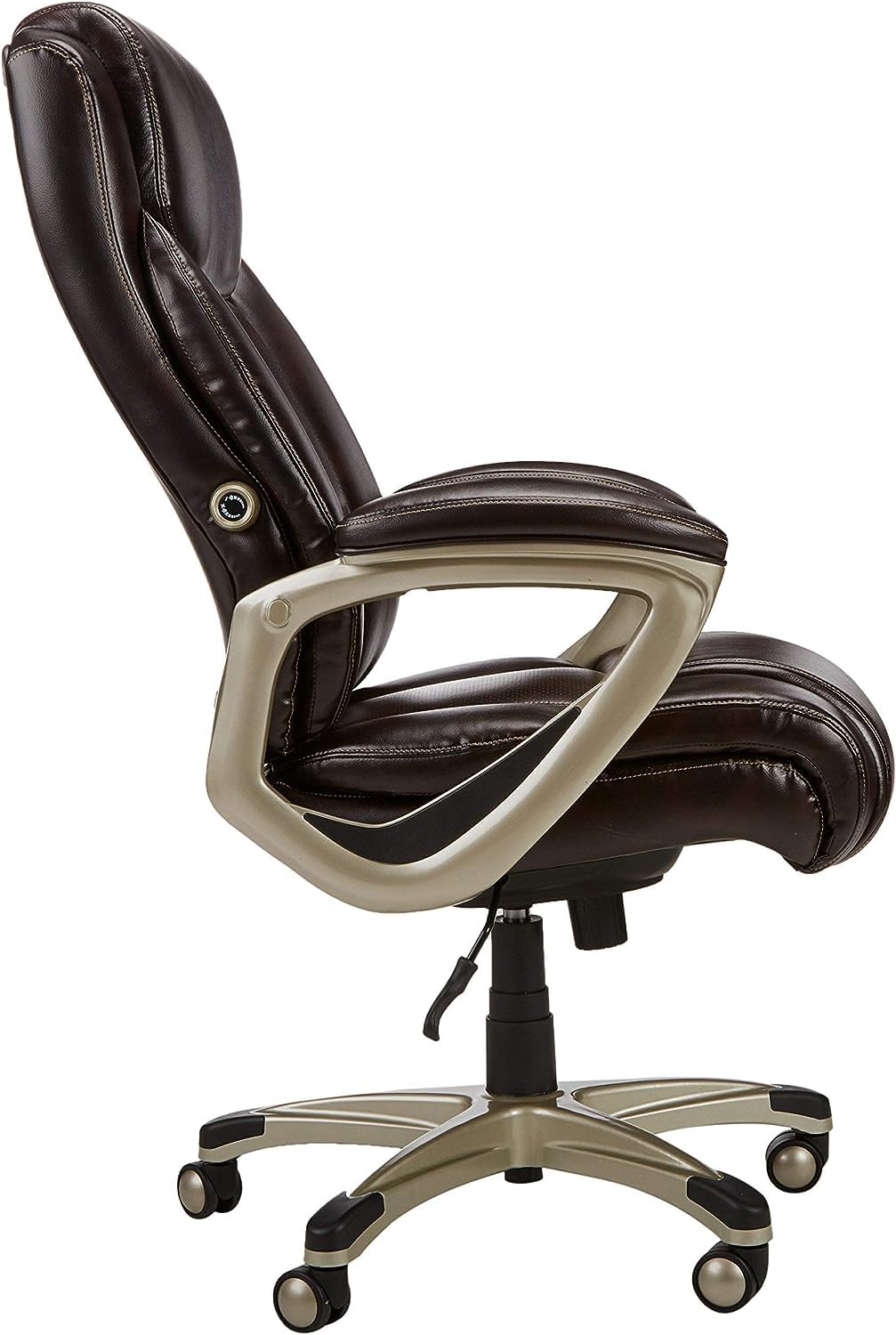 Amazon Basics Big & Tall Executive Office Desk Chair with Lumbar Support - Adjustable Height & 350 Lb Capacity - Black Pewter Finish (28.5