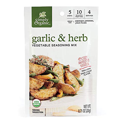 Organic Garlic & Herb Seasoning Mix - USDA Certified, Vegan, Non-GMO | 0.71oz (Pack of 12) | Perfect for Roasted Vegetables, Pasta, Salads & Homemade Dressings