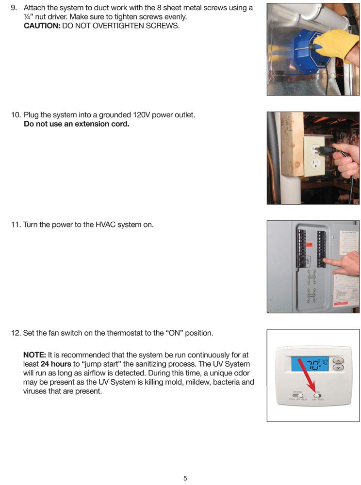 OdorStop OS14412PRO1 UV Air Purifier with Energy Saving Airflow Sensor & 12-in Bulbs - Eliminate Odors, Kill Germs & Improve Air Quality for Home, Office & Commercial Spaces