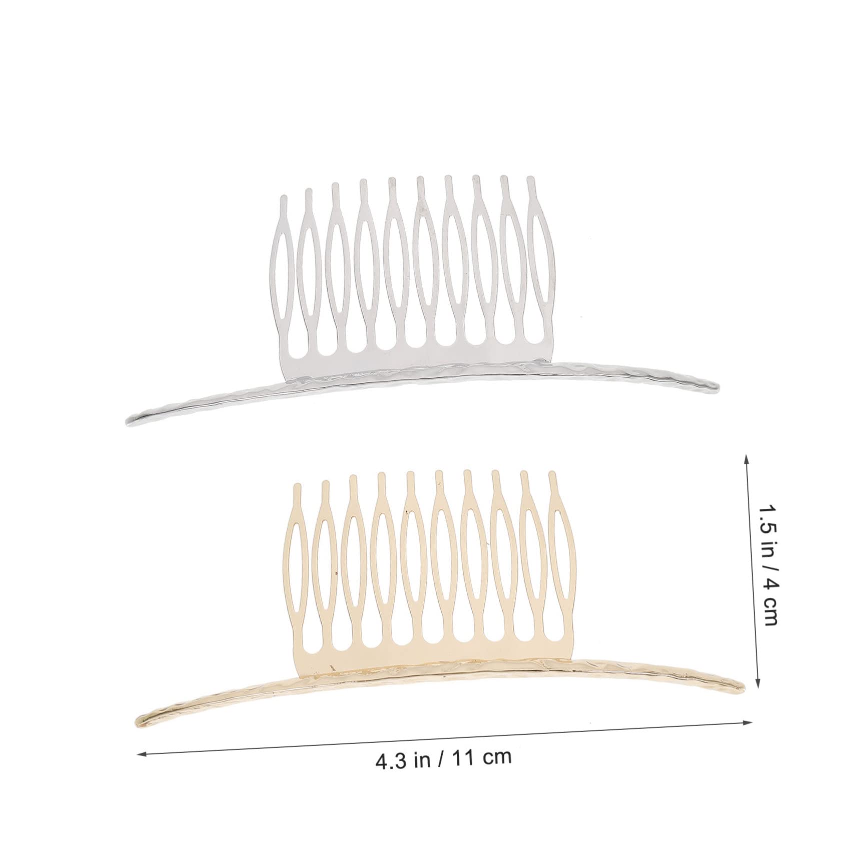 Minkissy Slide Hair Clips for Women - 2 Pack Elegant Hair Side Combs with 10 Sturdy Teeth for Daily Use, Weddings & Special Occasions | Perfect for Updos, Half-Up Styles & Formal Events