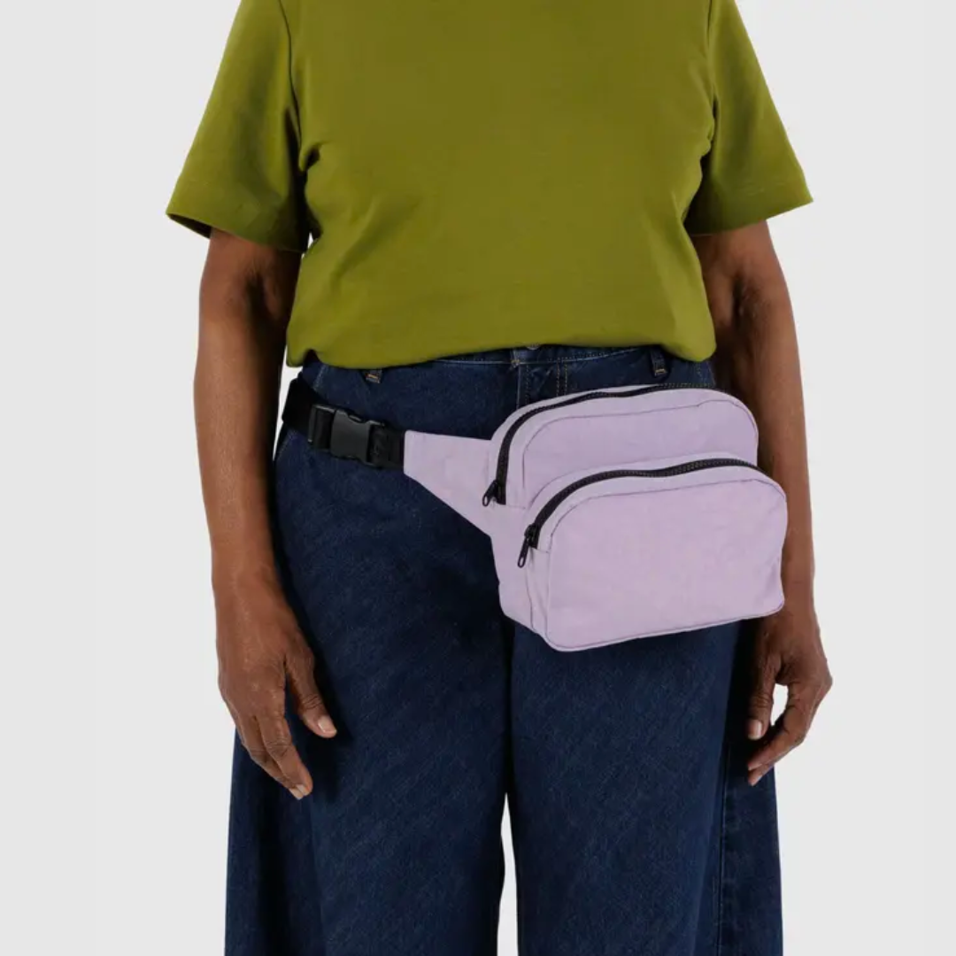 BAGGU Dusty Pink Fanny Pack - Stylish Waist Bag for Travel, Hiking & Everyday Use | Hands-Free Convenience for Women & Men