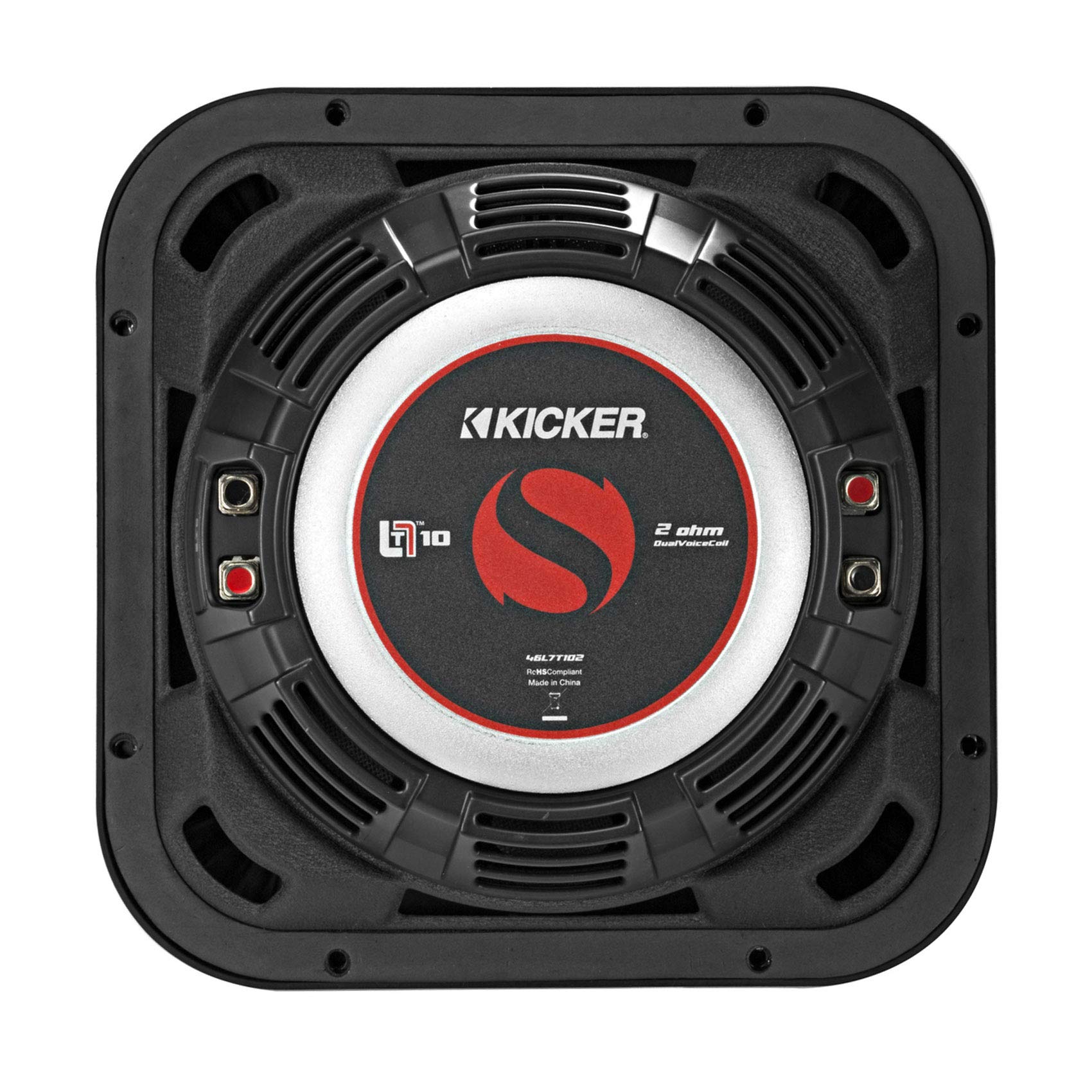 KICKER 2 46L7T102 10-Inch 1000W L7T Solo-Baric Subwoofer with Mono Amplifier & Amp Kit - Powerful Car Audio System for Deep Bass in Trucks, SUVs and Custom Vehicles