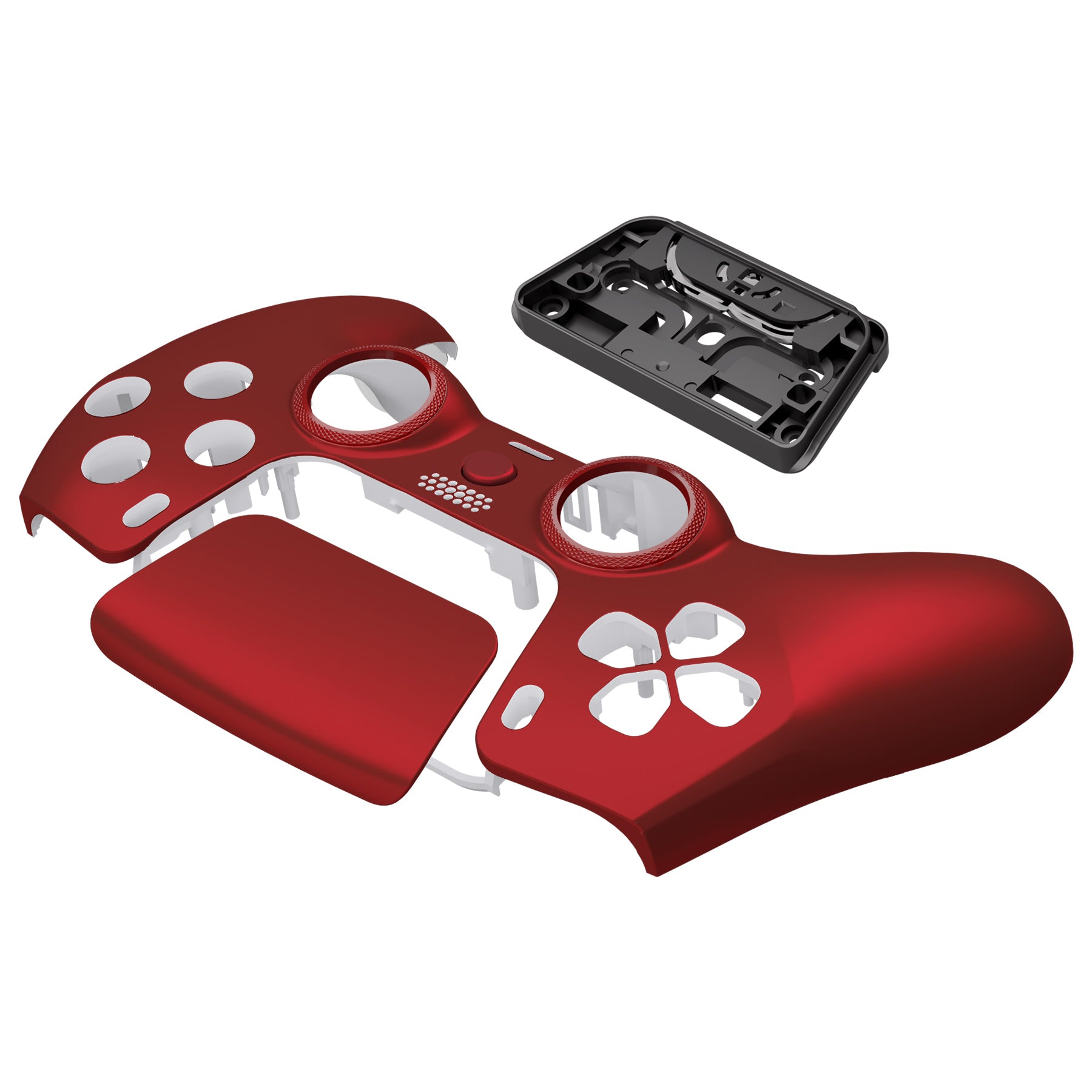 eXtremeRate LUNA Redesigned PS5 Controller Front Shell with Touchpad - Compatible with BDM-010/020/030/040/050 Models (Scarlet Red) | Enhanced Grip & Customization for Gaming Enthusiasts | Perfect for Competitive Play & Long Gaming Sessions