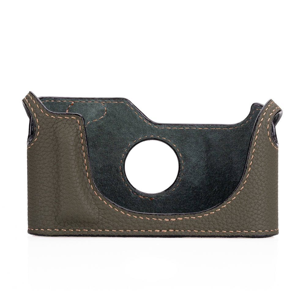 Arte di Mano Genuine Leather Half Case for Leica M6, M-A & MP Cameras - Premium Shrunken Calf Khaki - Perfect for Photography Enthusiasts & Professional Shooters