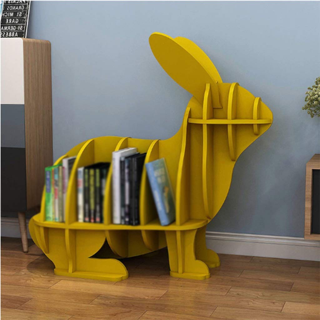 Kids Book Shelf Organizer - Rabbit-Shaped Floor Book Display & Room Divider | Eco-Friendly High-Density Board | No Assembly Required | Perfect for Nursery, Playroom & Classroom Organization