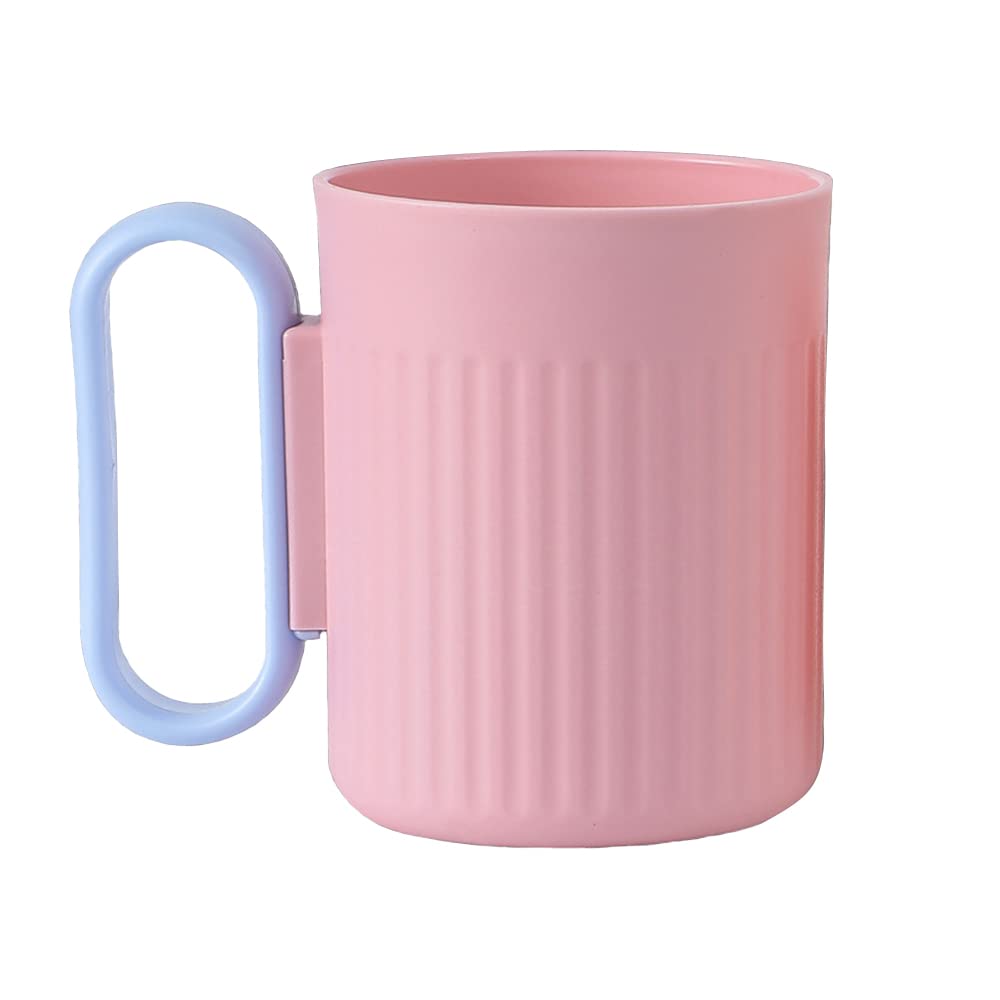 2-Pack Couple Toothbrush Holders with Removable Handle - 15oz Large Capacity Bathroom Cups in Dream Colors (White & Pink) - Perfect for Couples' Bathroom Organization & Toothbrush Storage