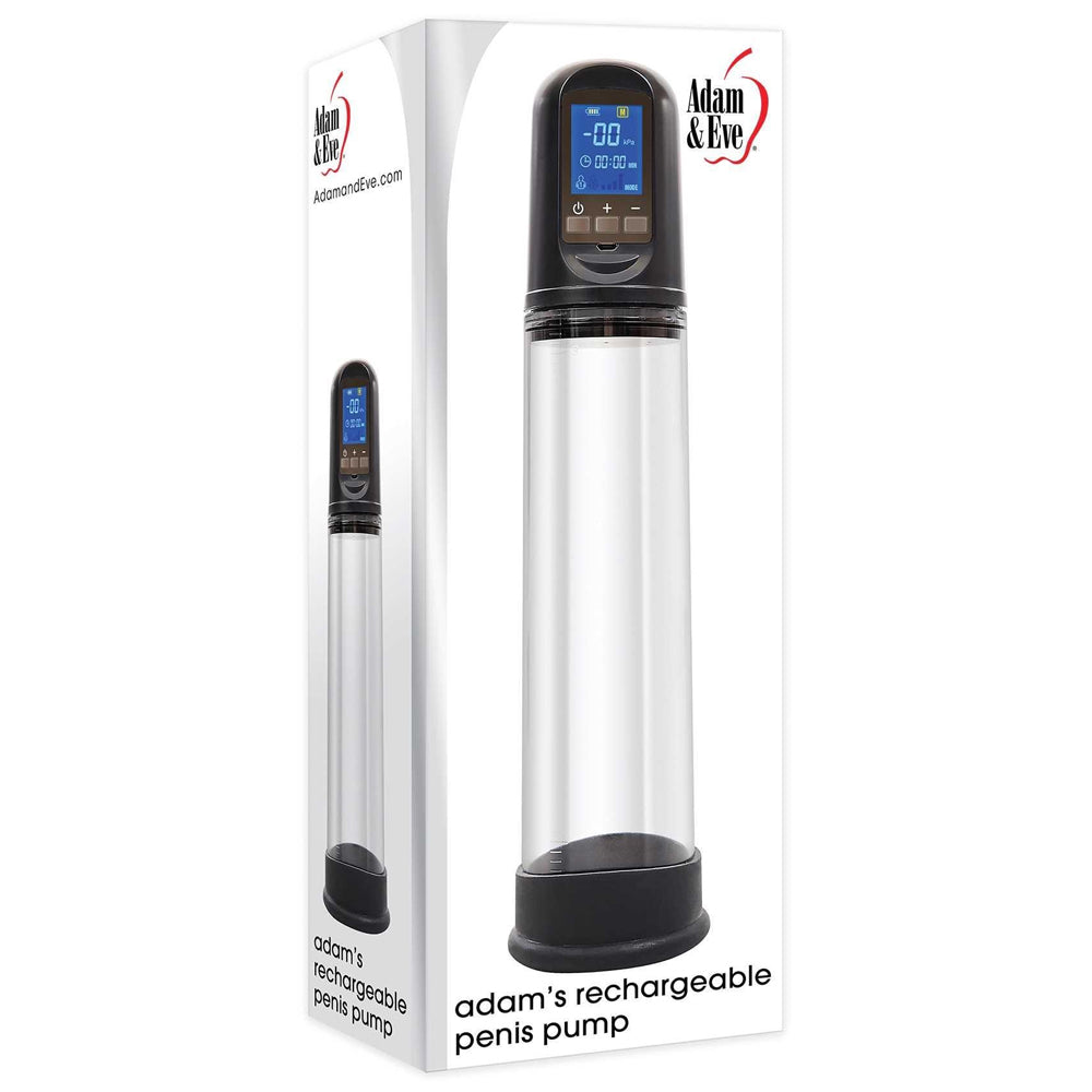 Adam & Eve Adam's Rechargeable Penis Pump for Men - Powerful Vacuum Therapy for Enhanced Performance & ED Relief - Perfect for Couples & Solo Use in Bedroom