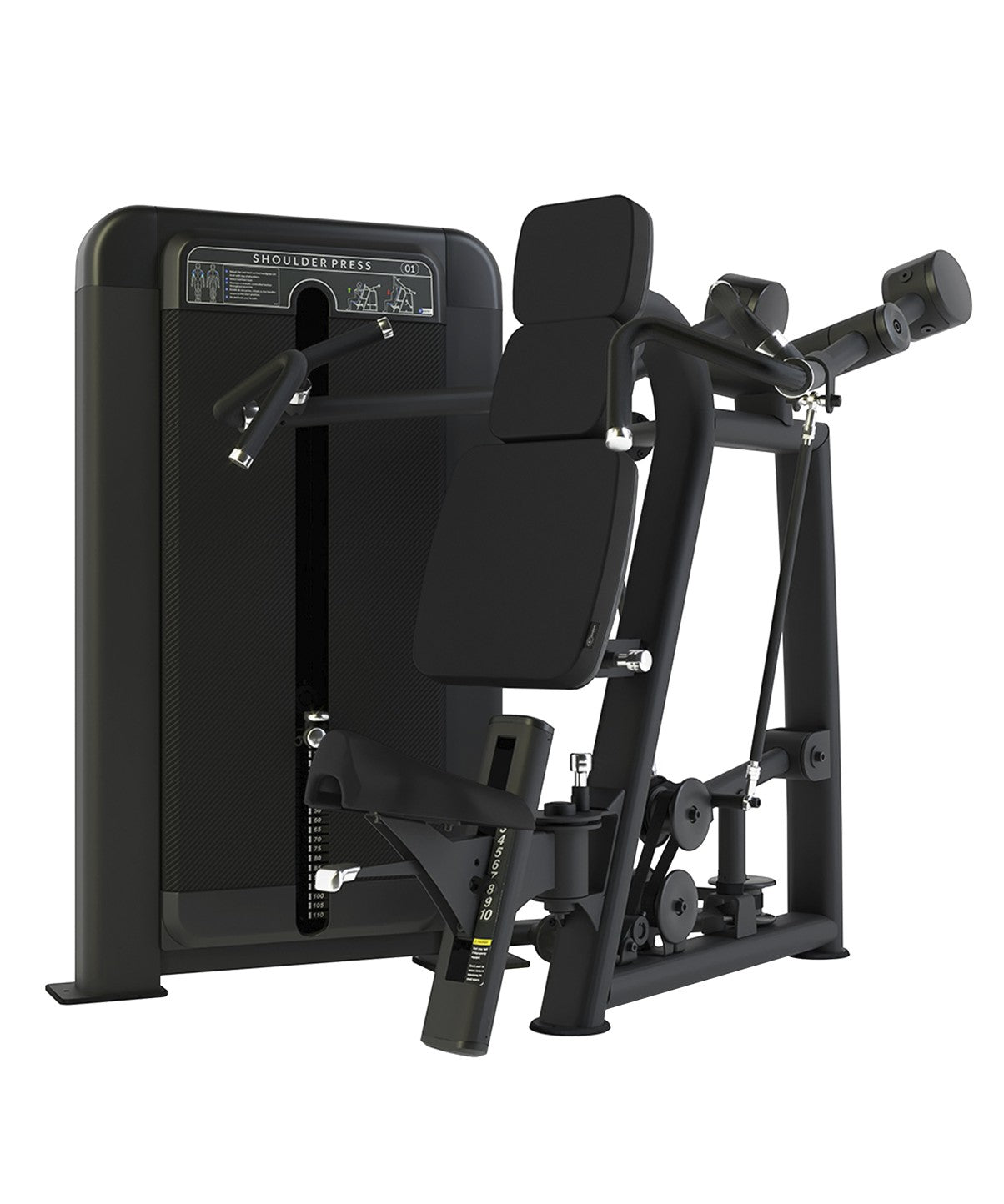 Club Line Shoulder Press Machine - Converging Axis Weight Stack Tower for Home & Commercial Gym Strength Training