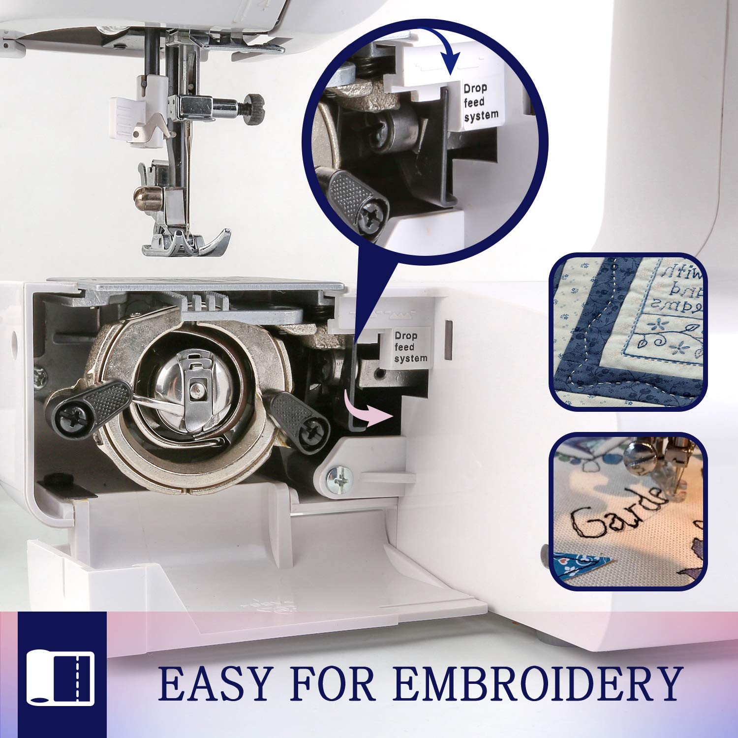 UTEN Computerized Digital Sewing Machine with 60 Built-in Stitches & Embroidery Quilting Function - Model 2200 for Beginners | Perfect for Home DIY Projects, Dressmaking, and Crafting